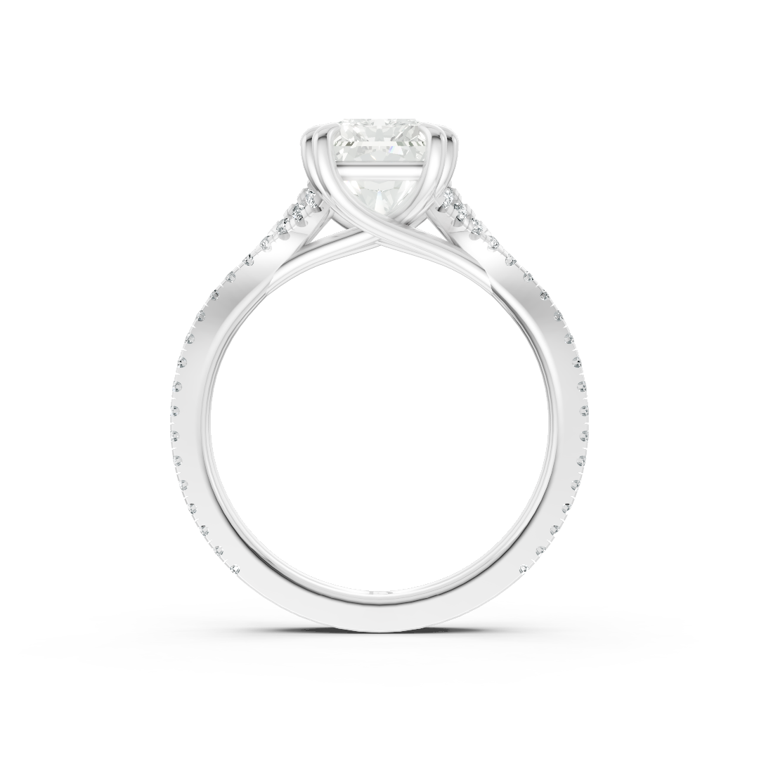 Radiant Diamond Double Band Engagement Ring