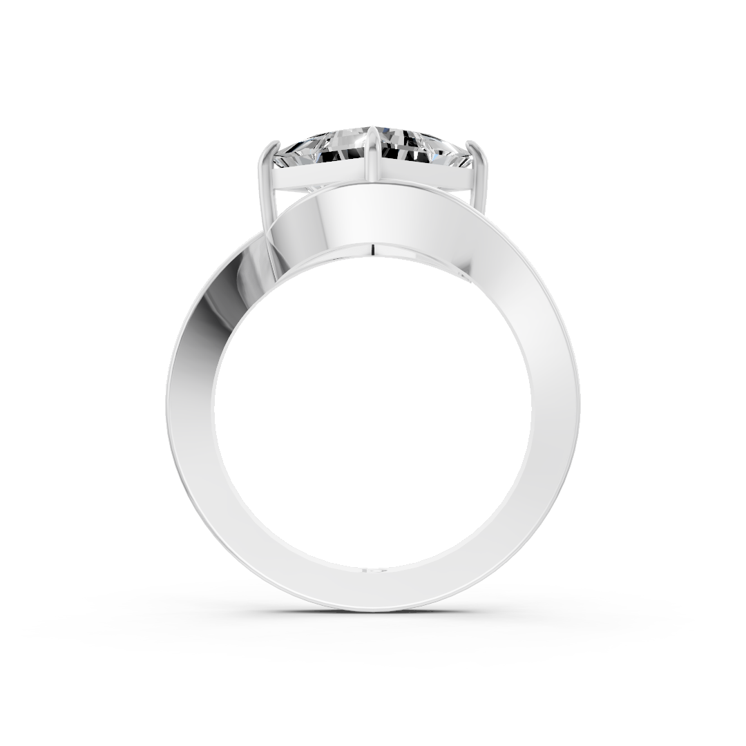 Princess Diamond Bypass Shank Ring