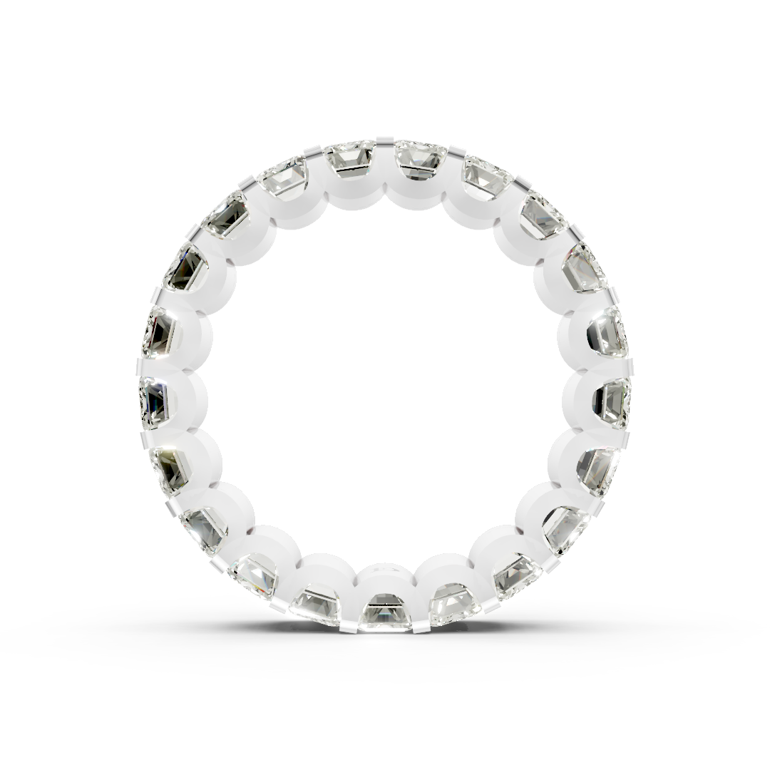 Emerald Diamond U Prong Full Eternity Band