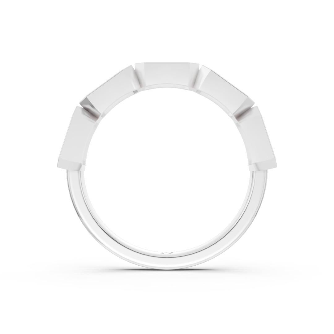 East West Emerald Diamond Bezel Set Band