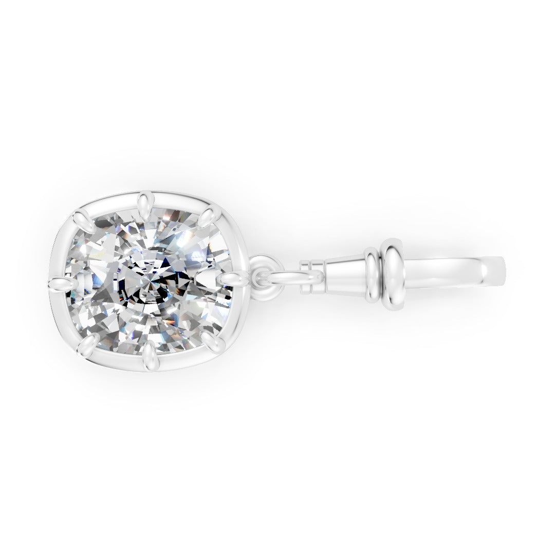 Cushion Shaped Classic Solitaire Bezel & Prong Set Pendant