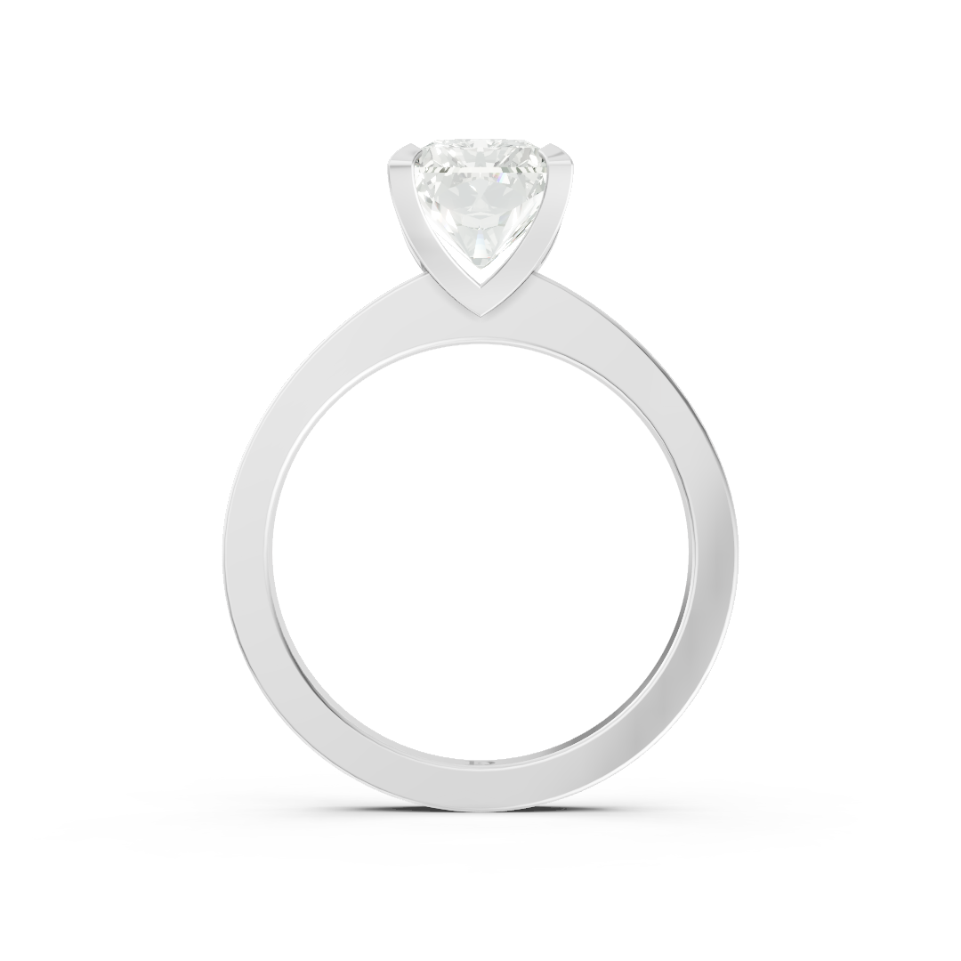 Radiant Cut V-Cathedral Shank Ring