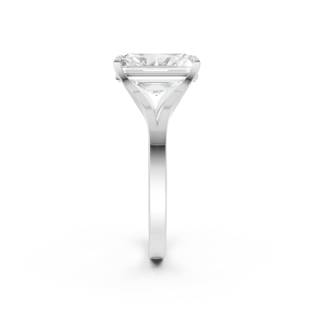 Radiant Cut Minimalist Split Shank Ring