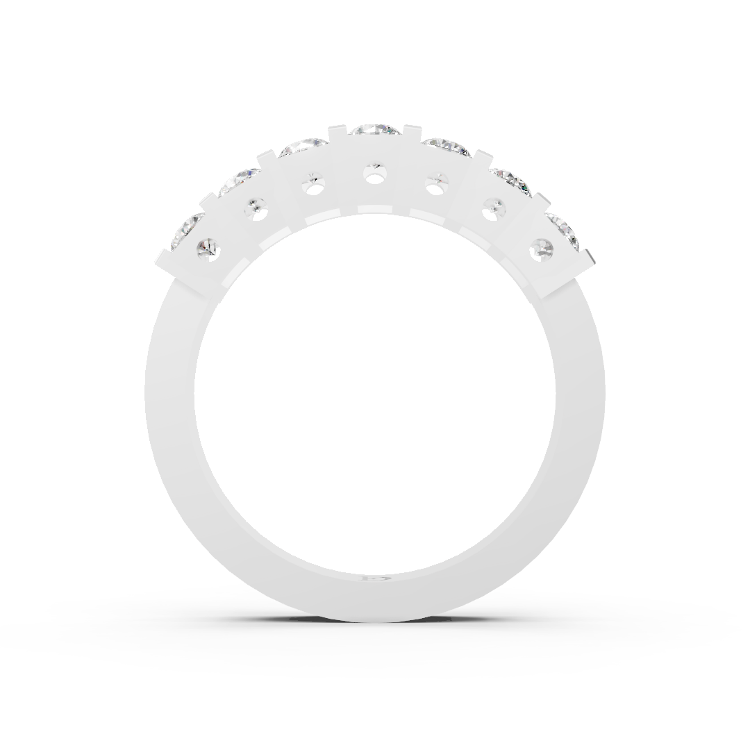 Round Double Row Diamond Band