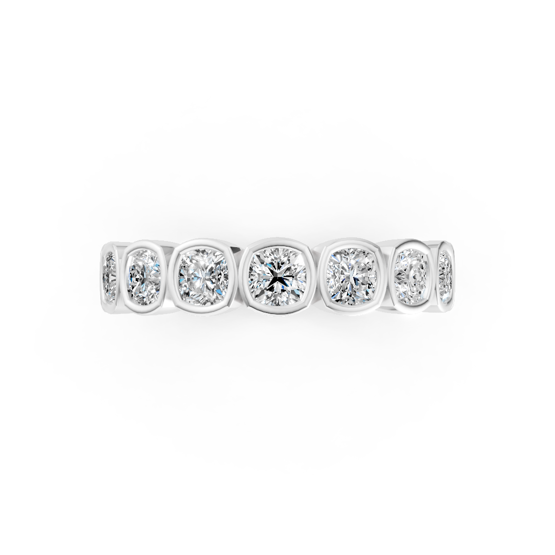 Cushion Diamond Bezel Set Eternity Band