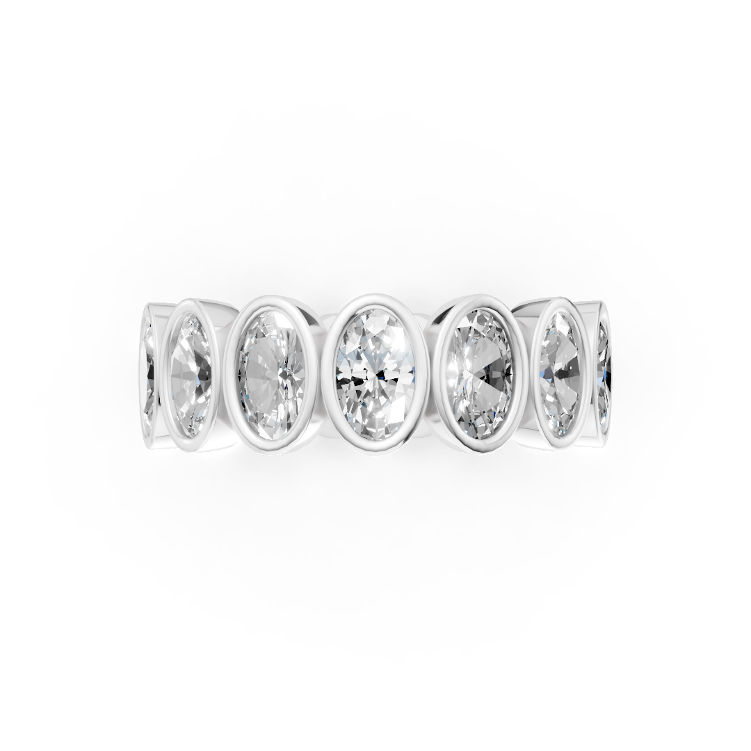 Oval Diamond Bezel Set Eternity Band