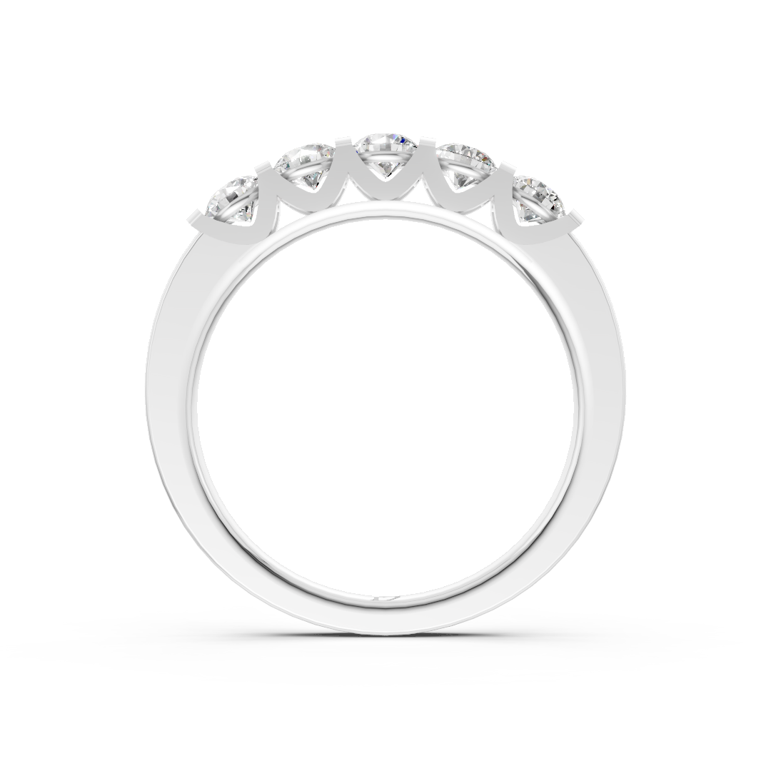 Five Stone Round Diamond Promise Band