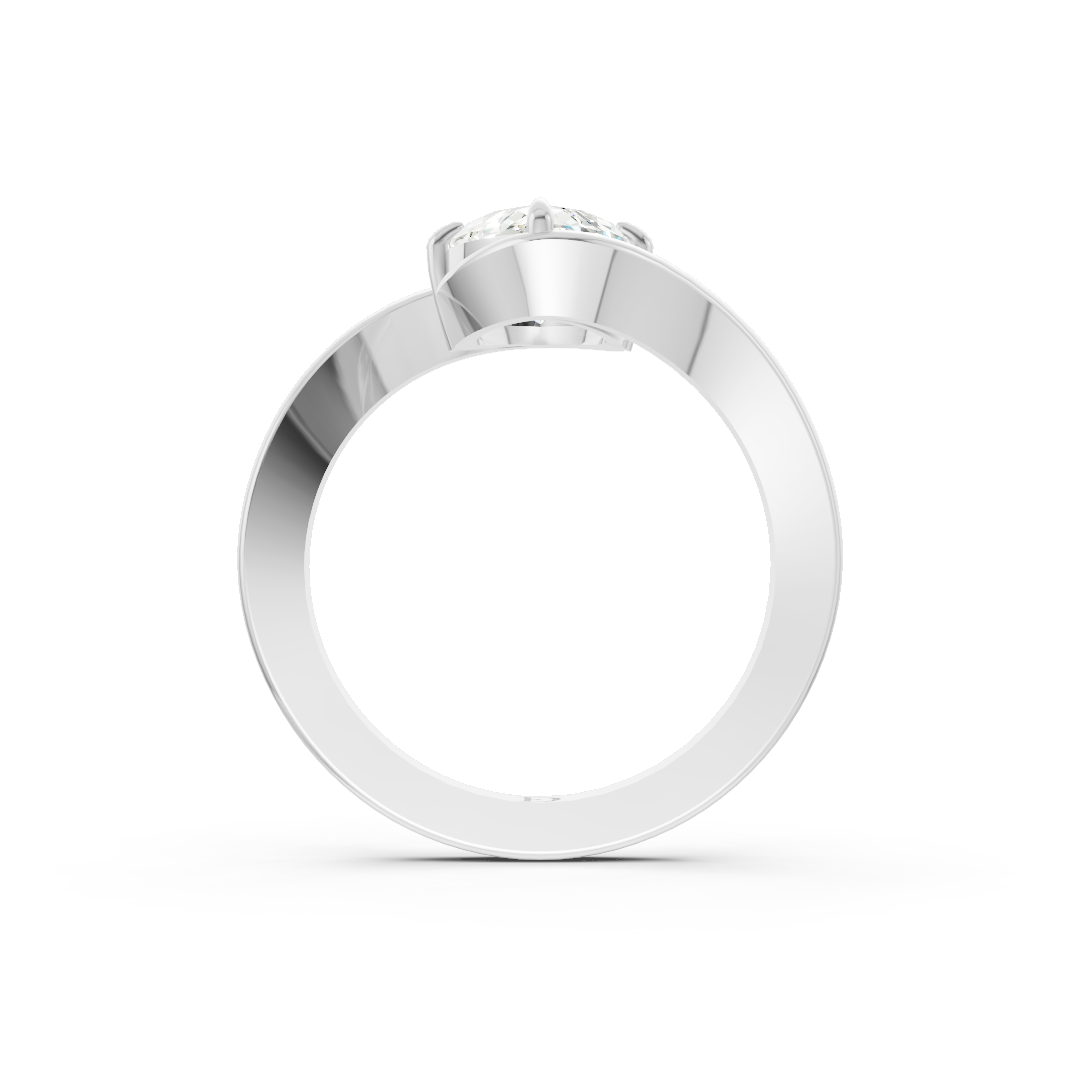 Marquise Diamond Bypass Shank Ring