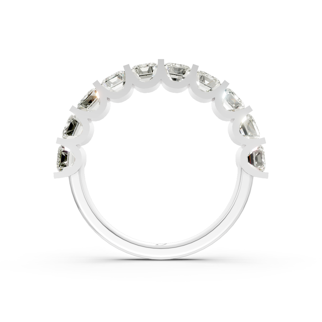 Emerald Diamond Bar Set Half Eternity Band