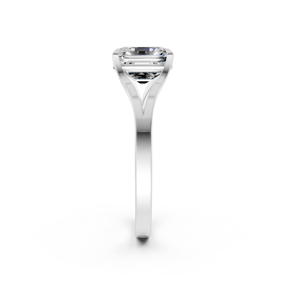 Asscher Cut Minimalist Split Shank Ring