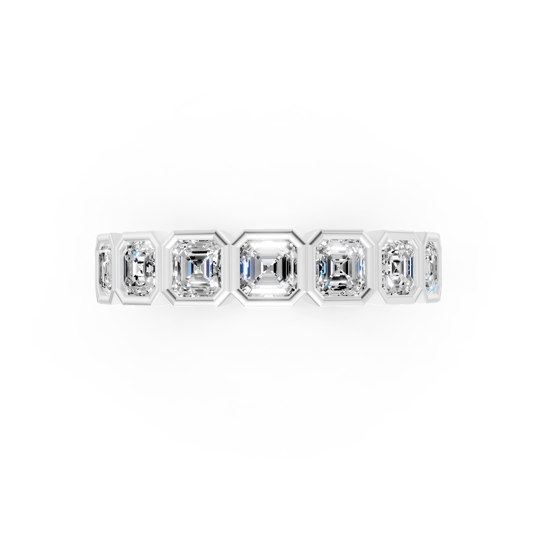 Asscher Diamond Bezel Set Eternity Band