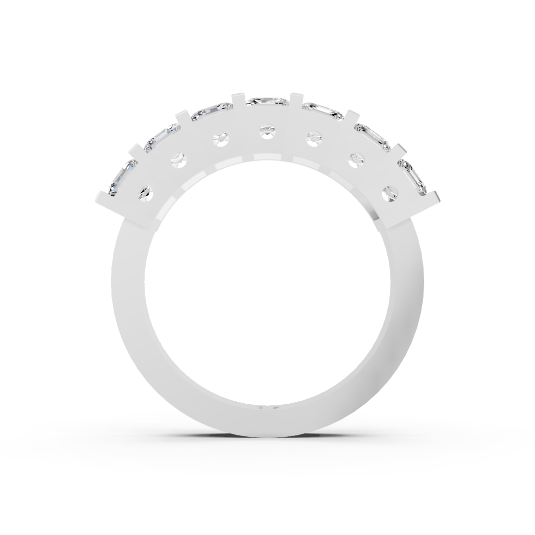 Asscher Double Row Diamond Band