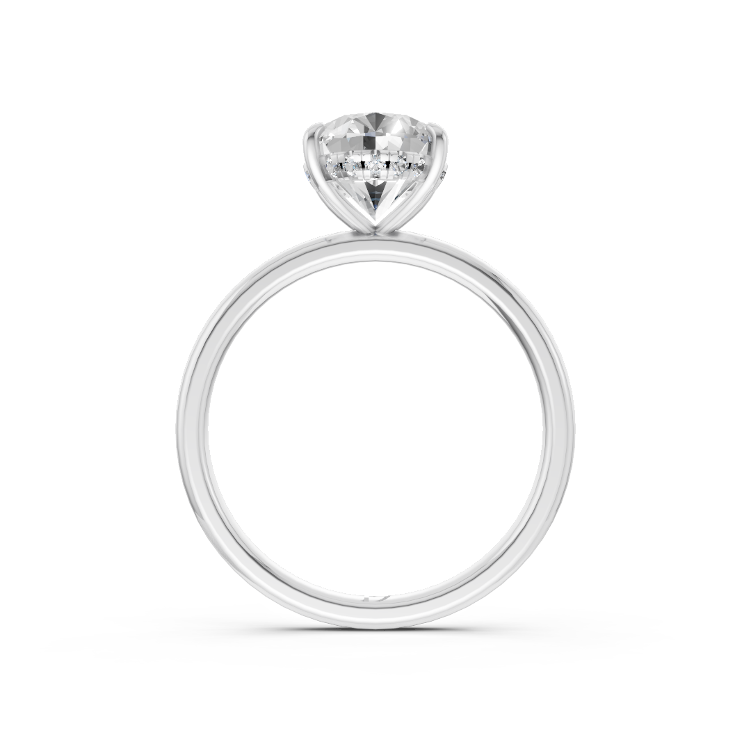 Oval Diamond Hidden Halo Ring