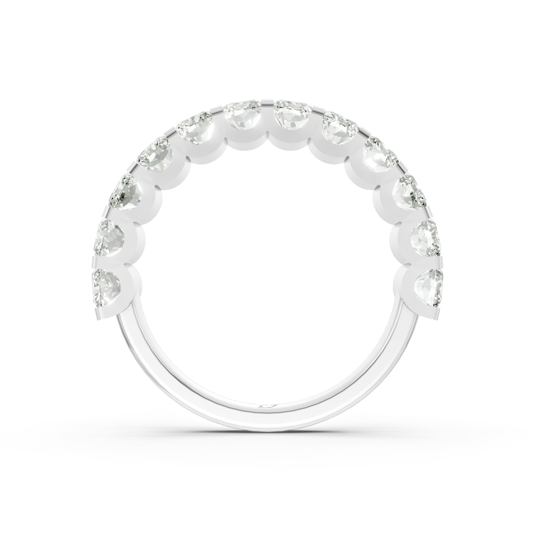 Radiant Diamond U Shaped Wedding Band