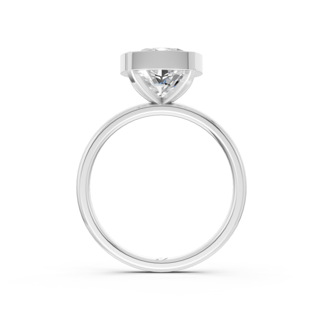 Cushion Solitaire Bezel Ring