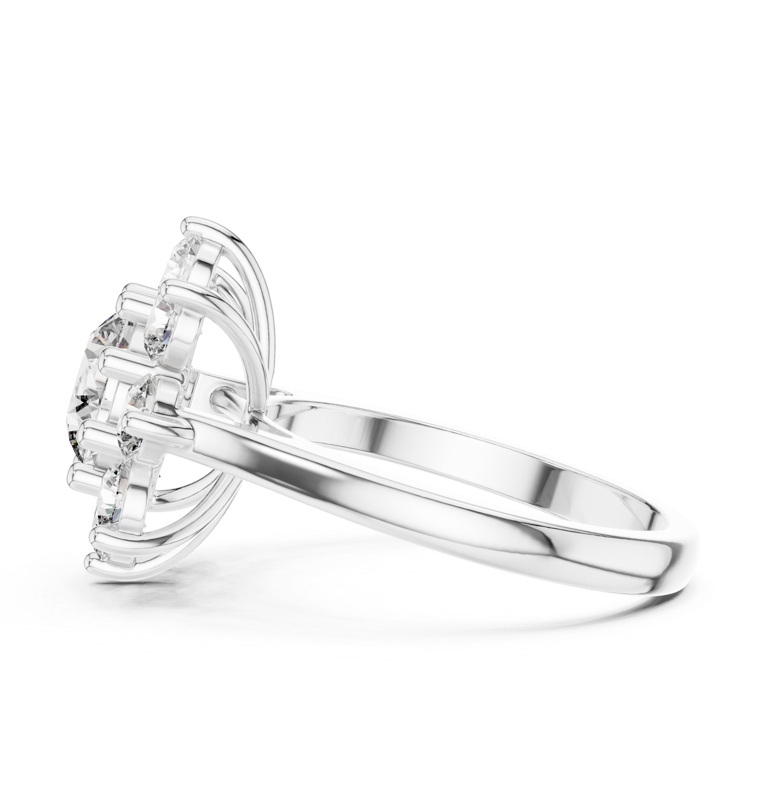 Round Brilliant Diamond Snowflake Engagement Ring