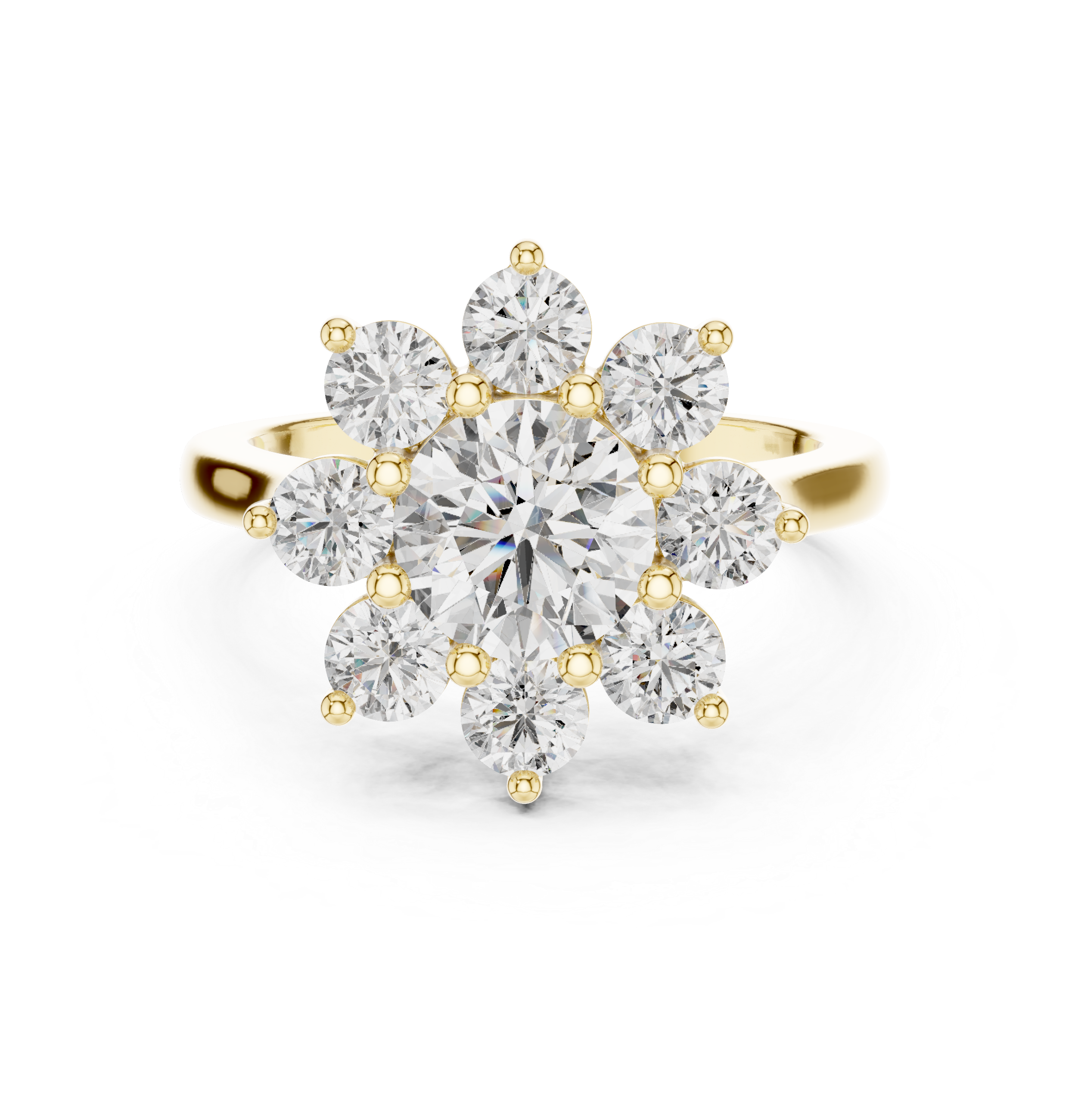 Round Brilliant Diamond Snowflake Engagement Ring