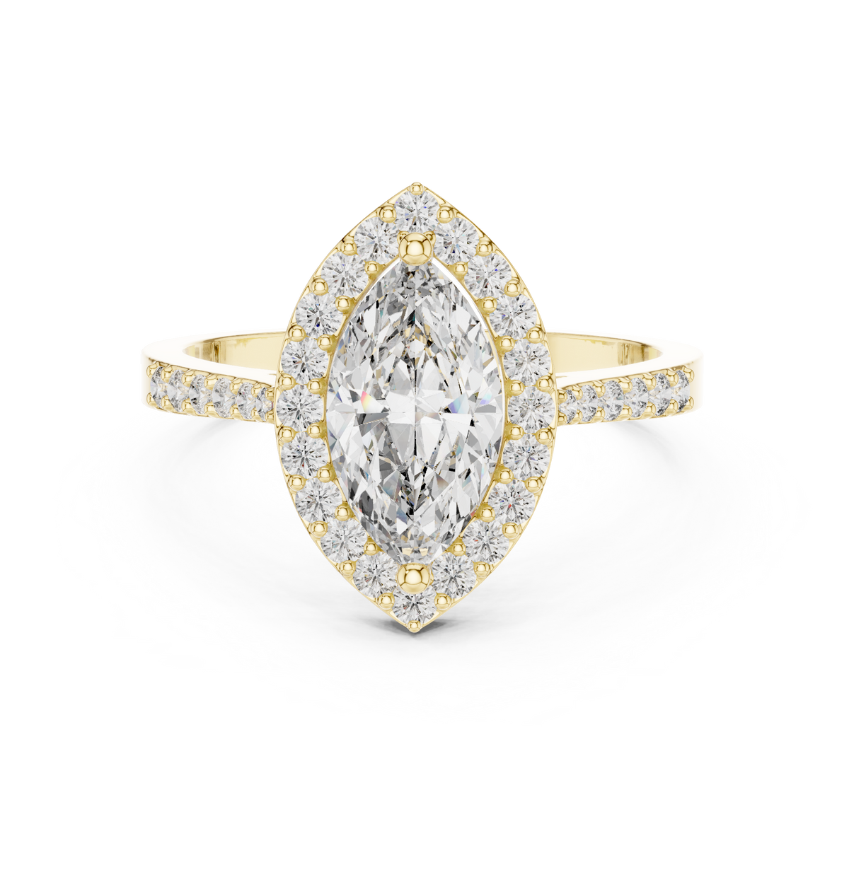 Halo Marquise Diamond Pave Setting Ring