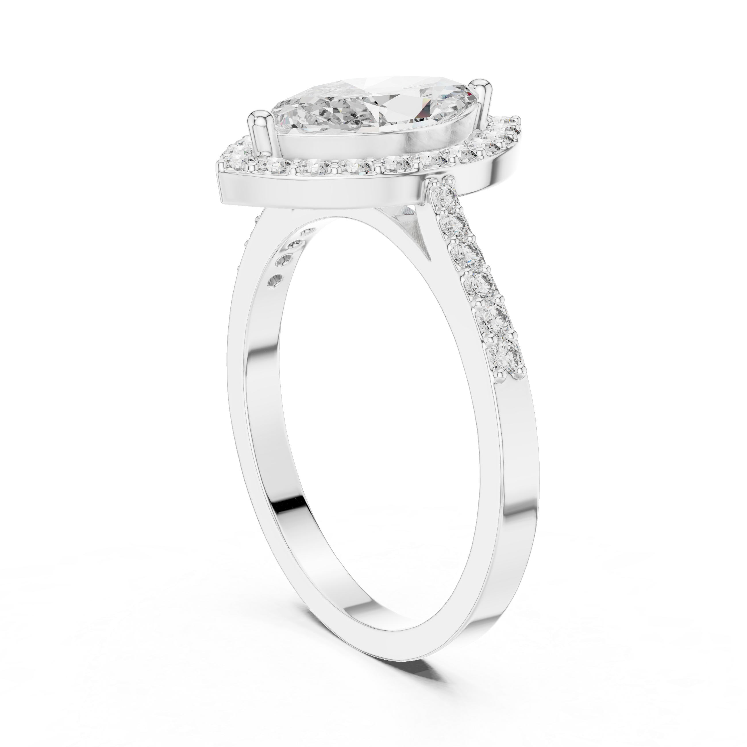 Halo Marquise Diamond Pave Setting Ring
