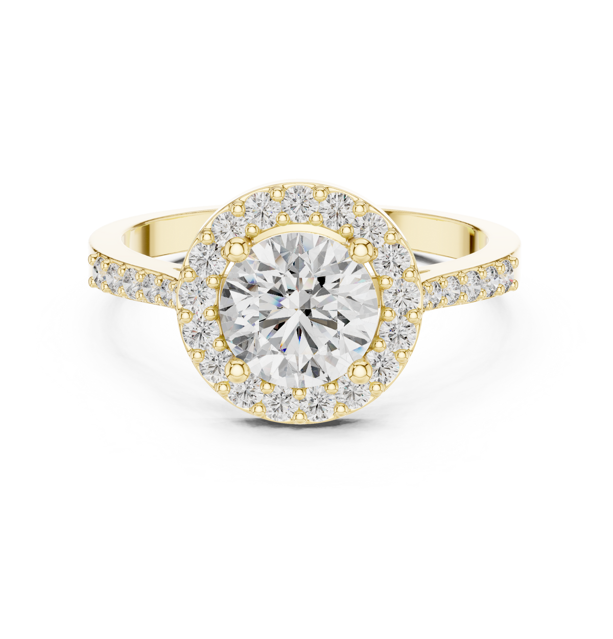 Halo Round Diamond Pave Setting Ring