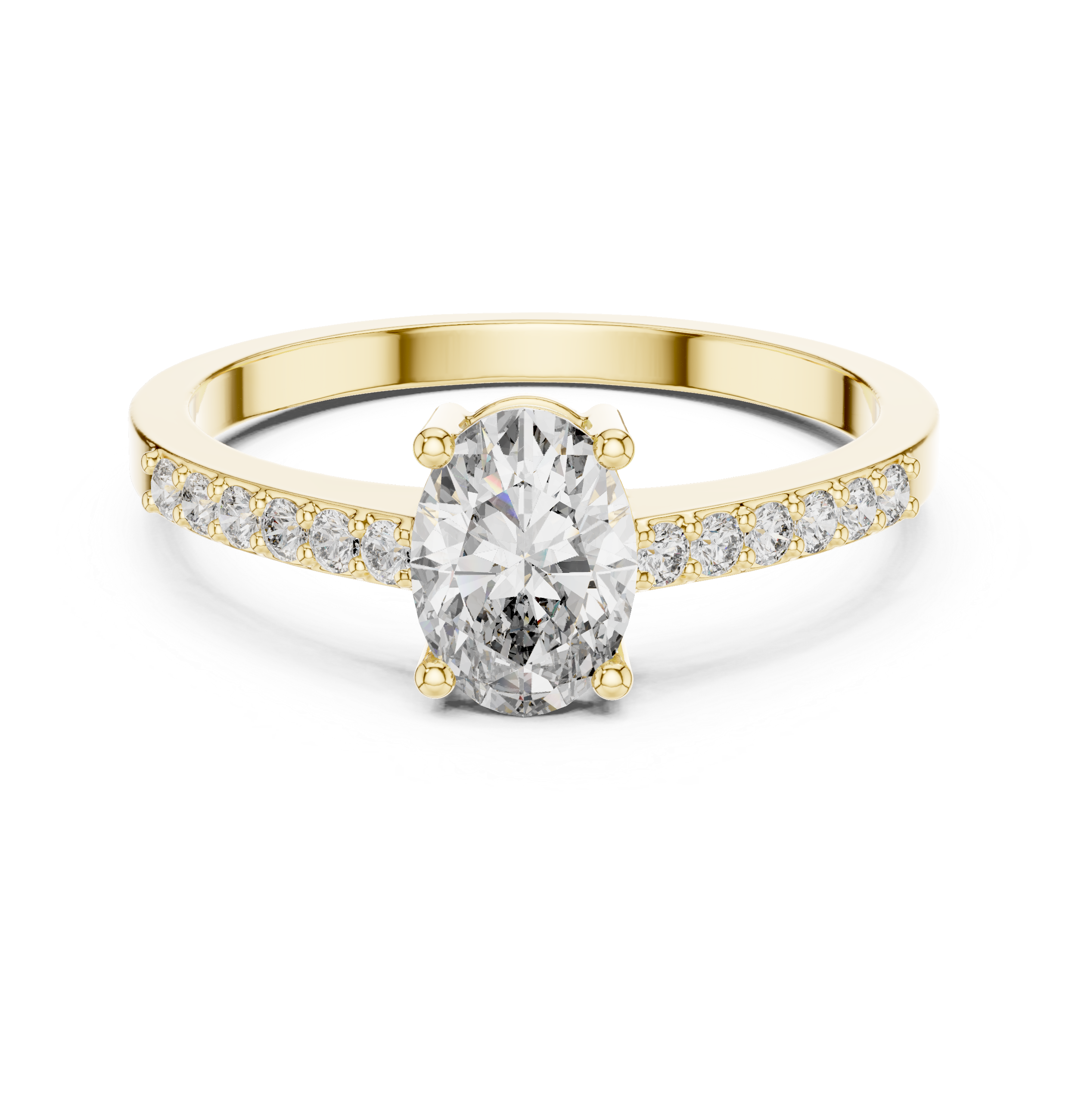 Oval Cut 4-Prong Pave Set Anniversary Ring