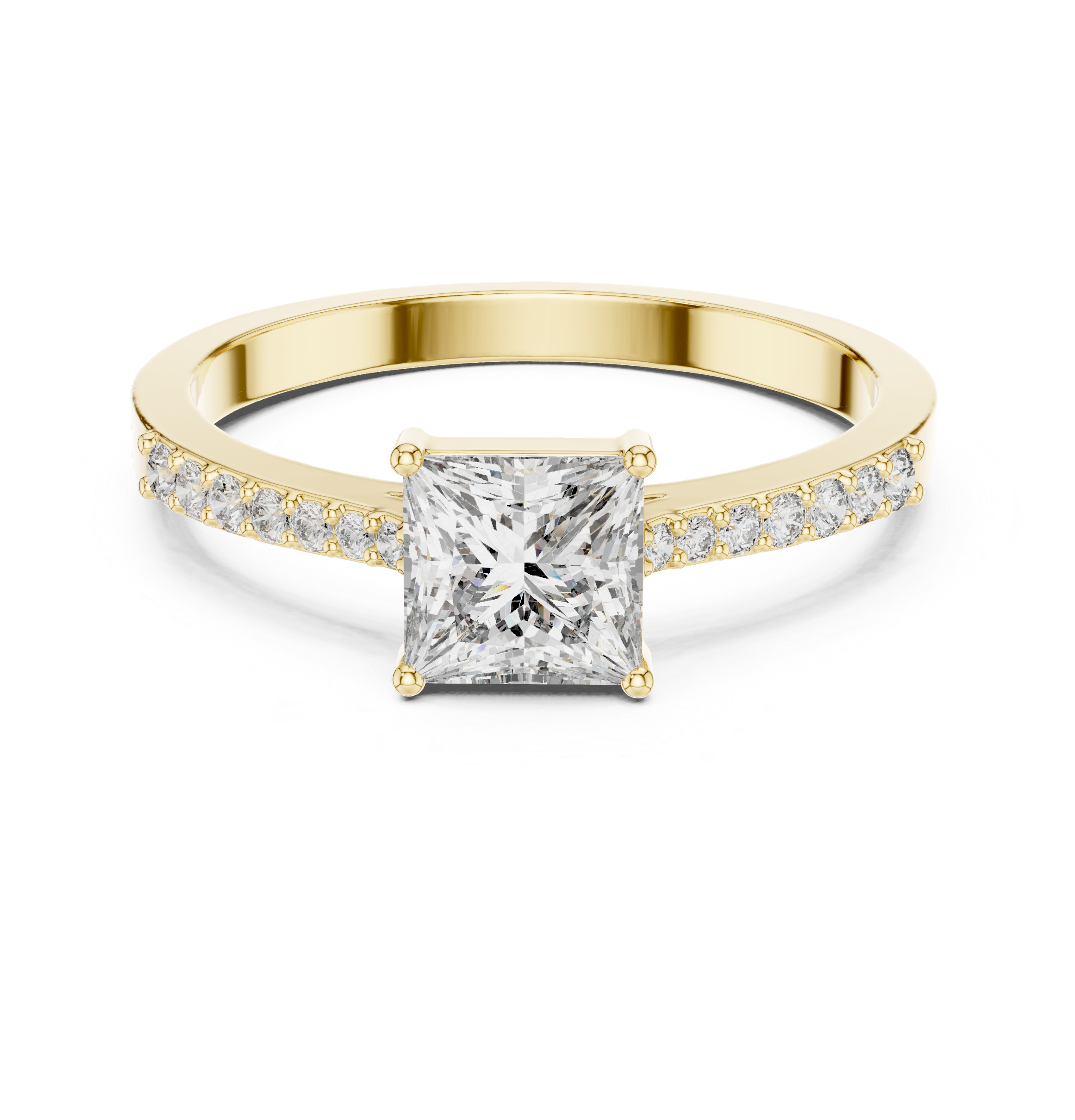 Princess Diamond Shared Prong Anniversary Ring