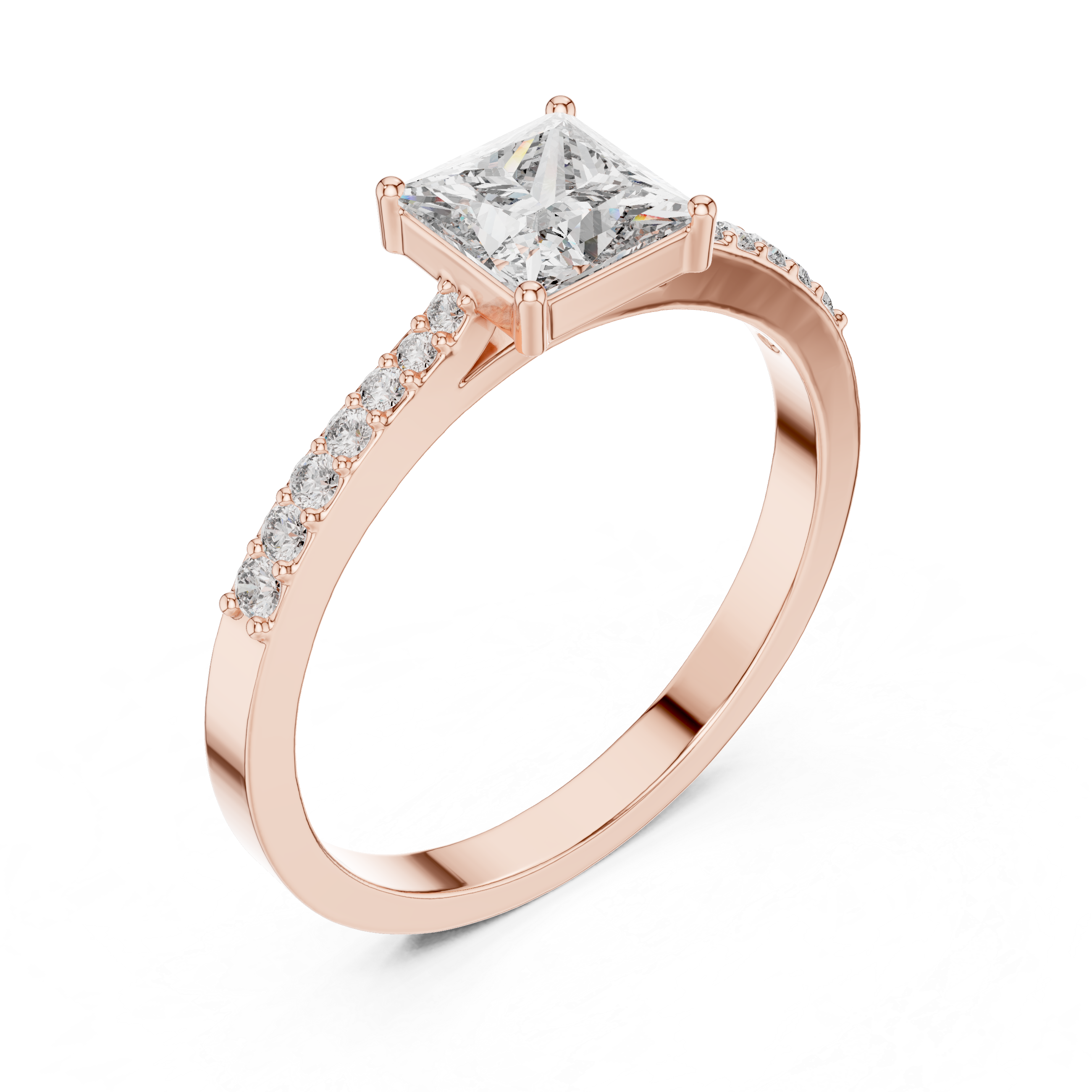 Princess Diamond Shared Prong Anniversary Ring