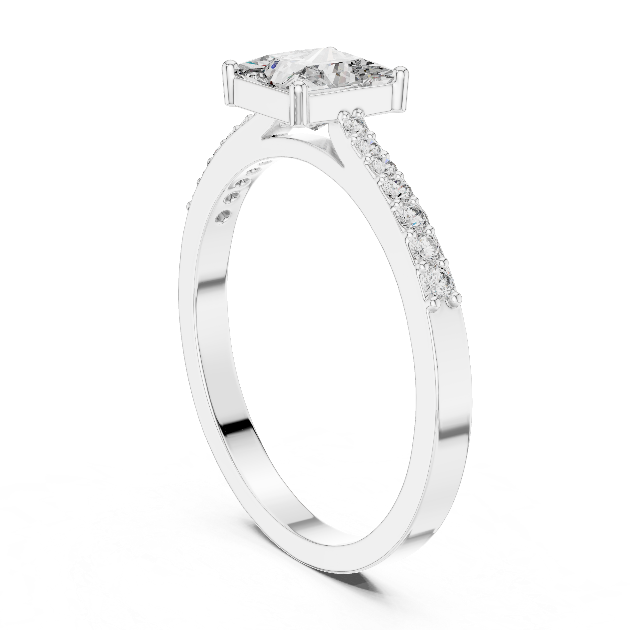 Princess Diamond Shared Prong Anniversary Ring