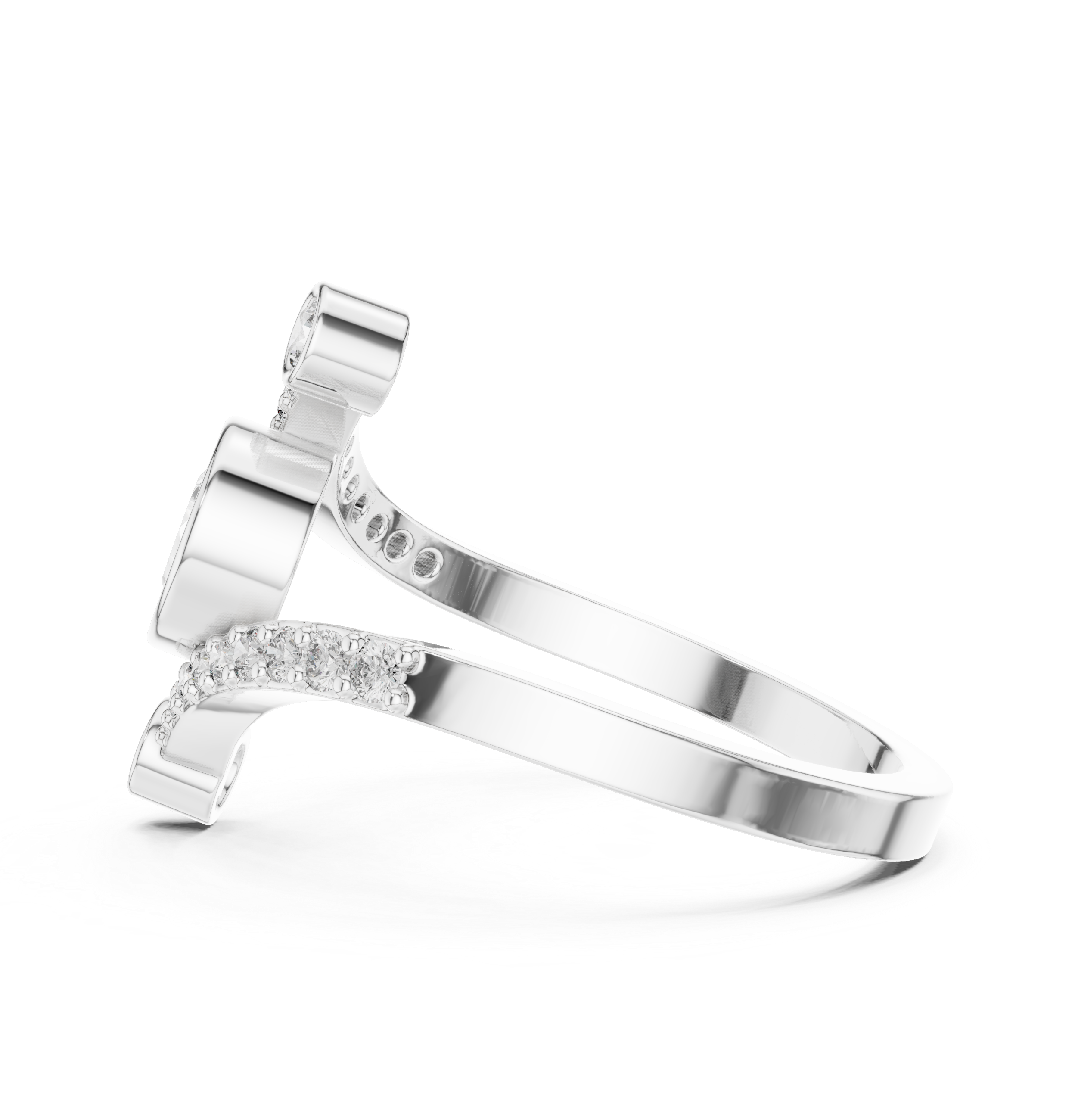 Pear Shape Bezel-Set Bypass Ring