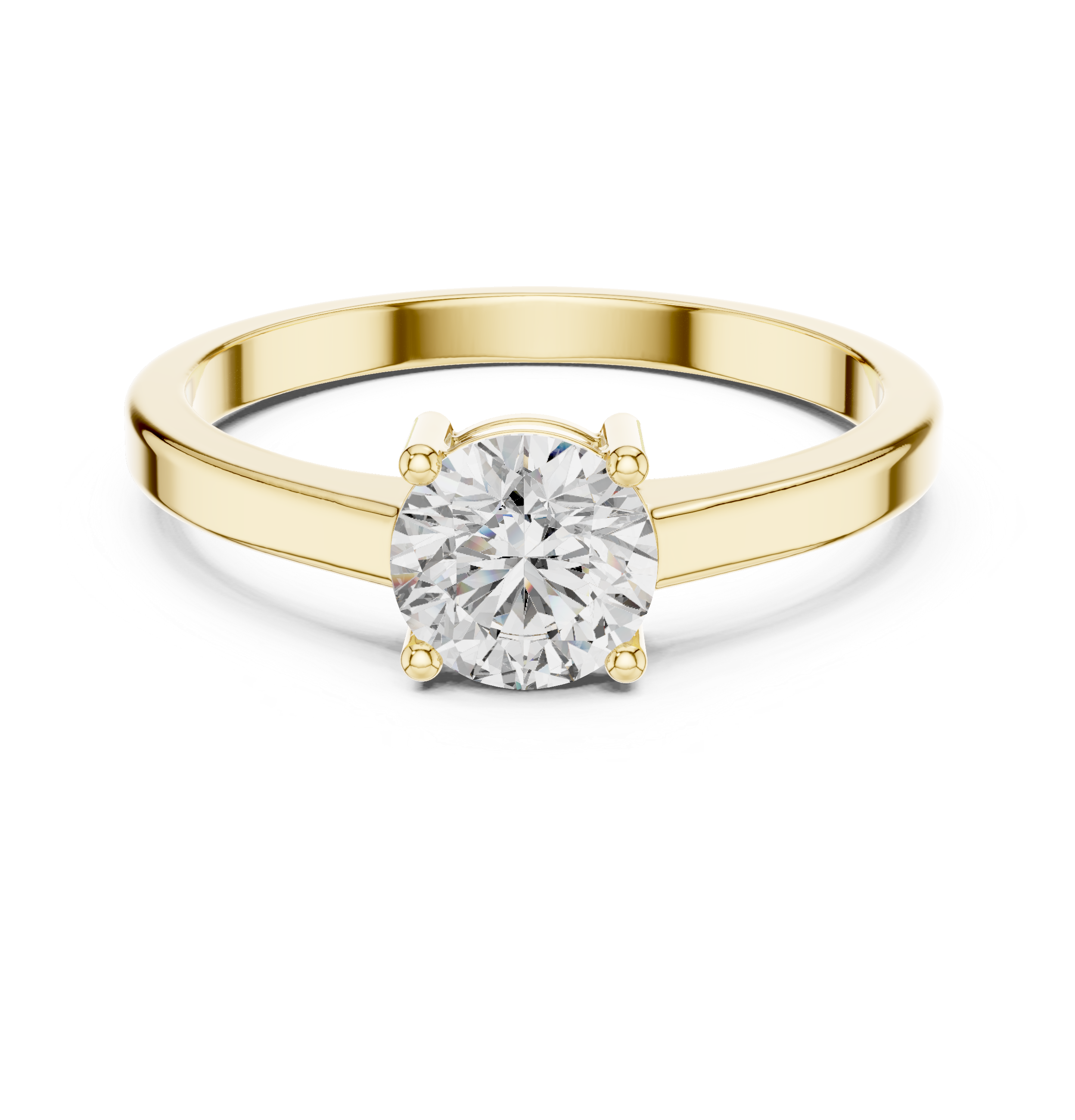 Four Prong Round Solitaire Ring