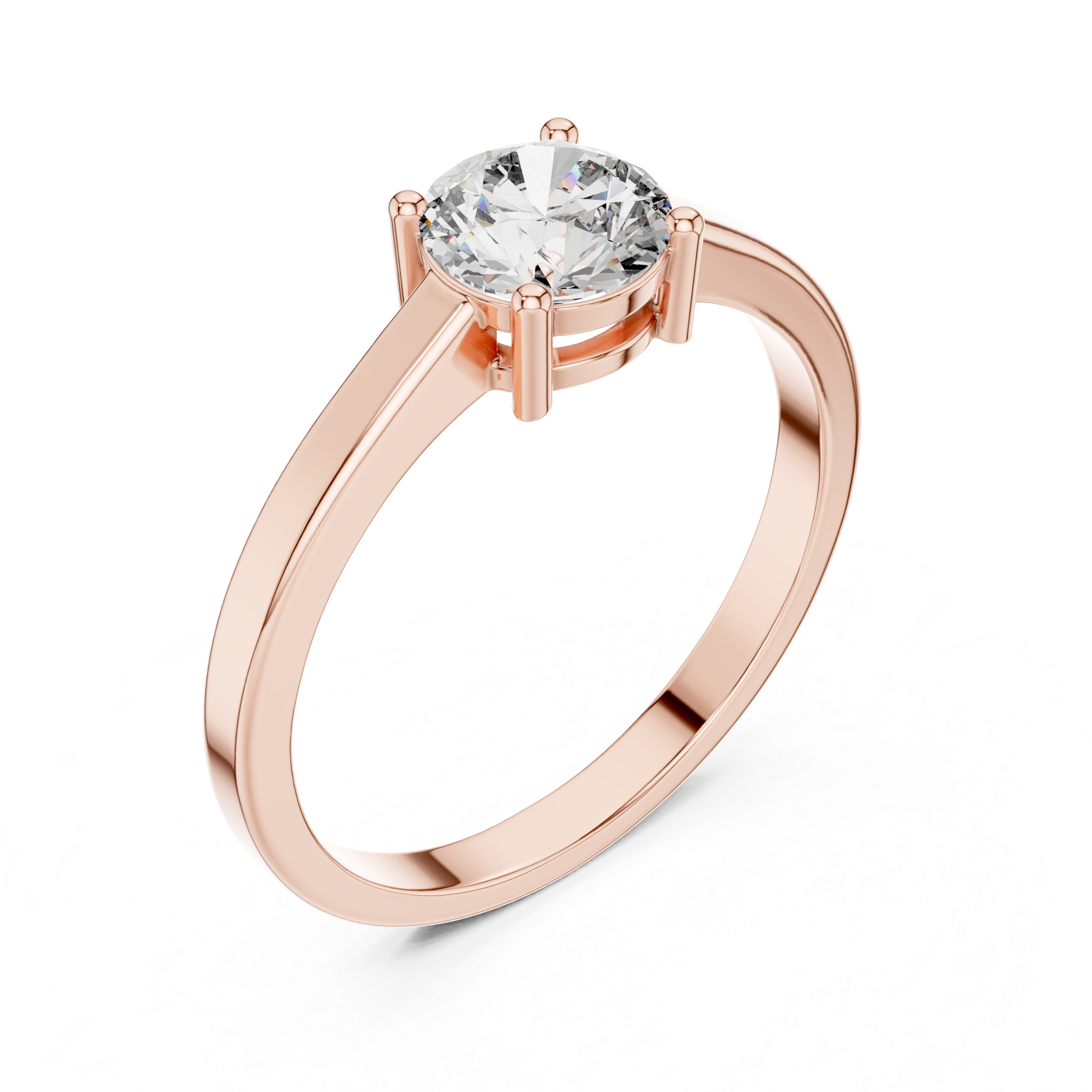 Four Prong Round Solitaire Ring