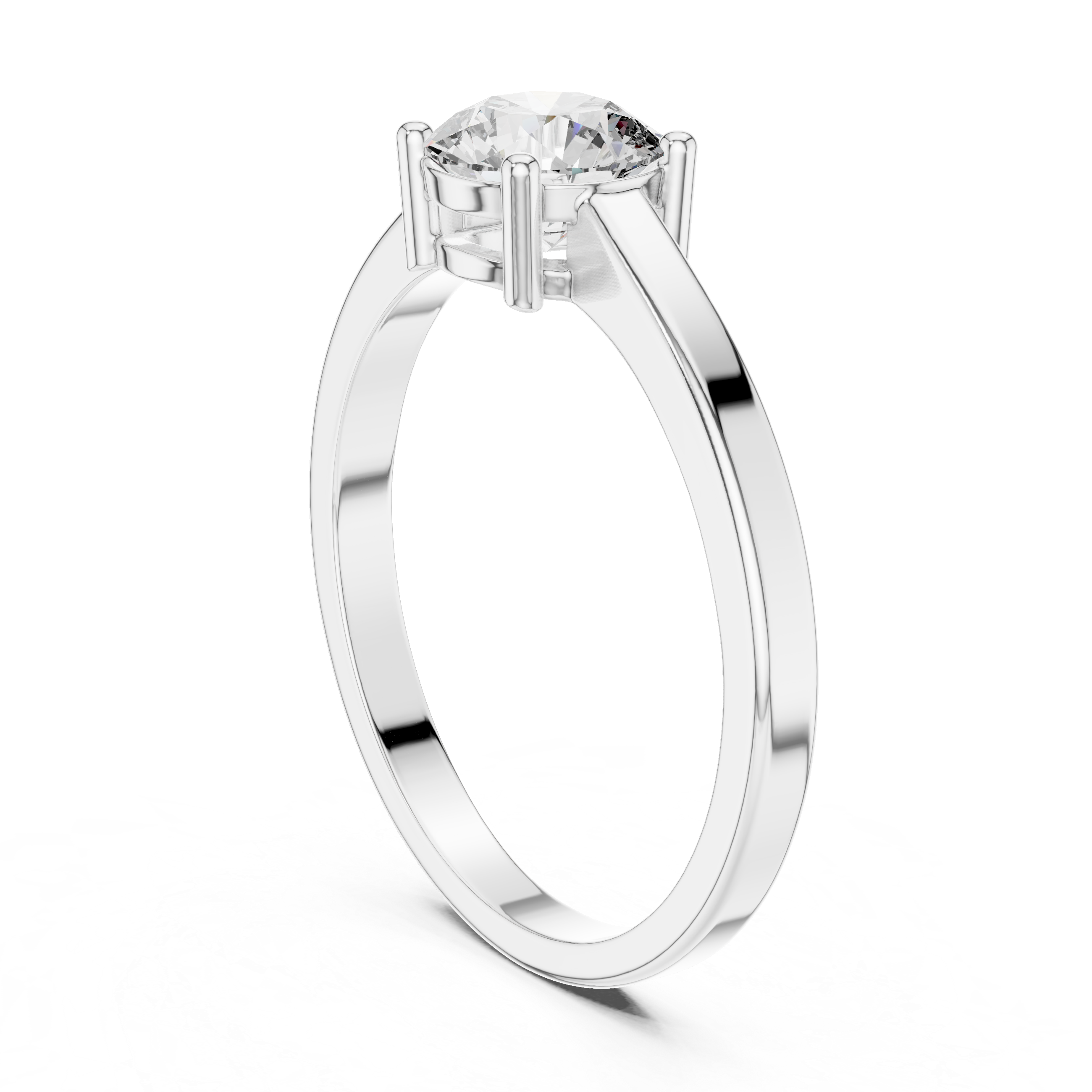 Four Prong Round Solitaire Ring