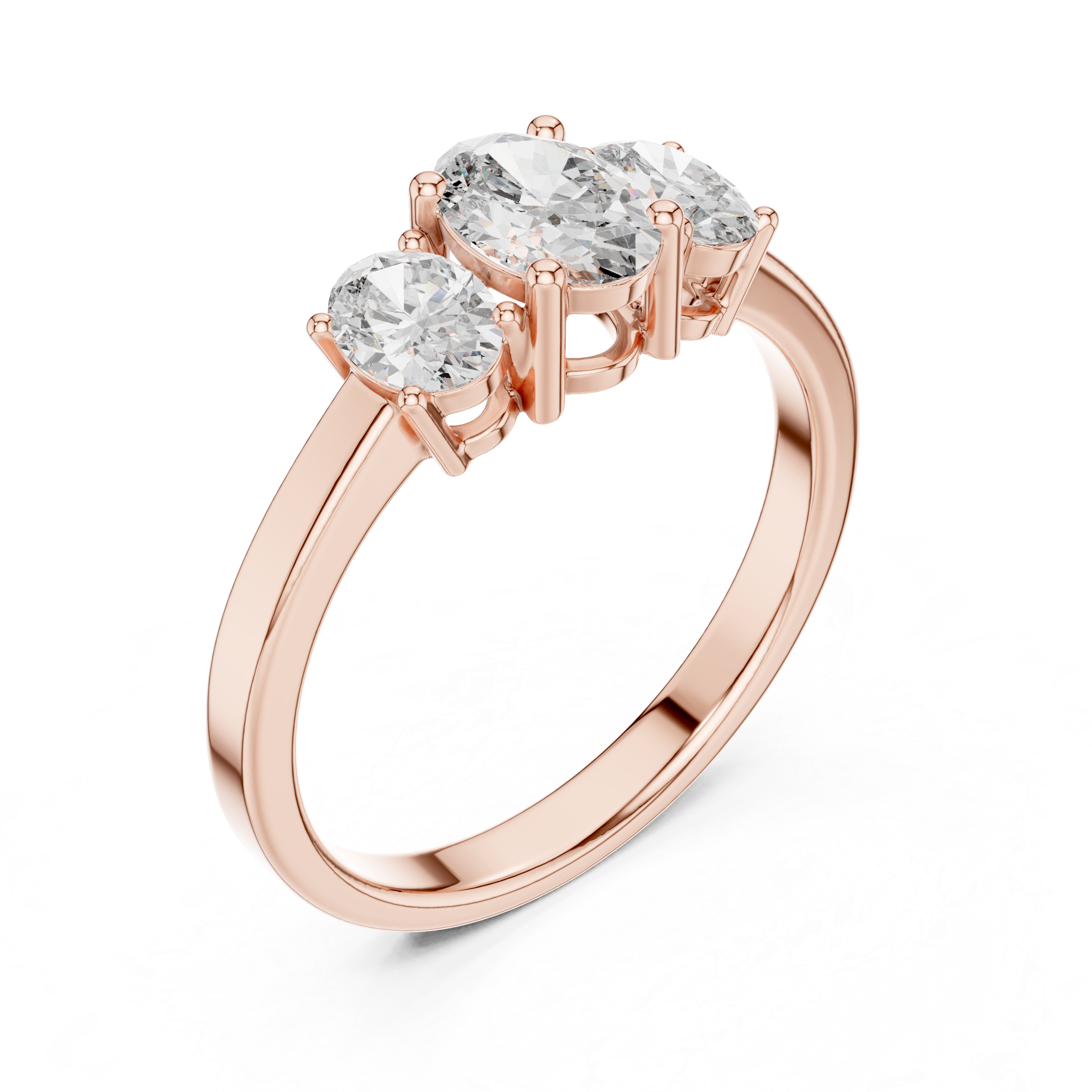 Oval Cut Diamond Three Stone Engagement Ring