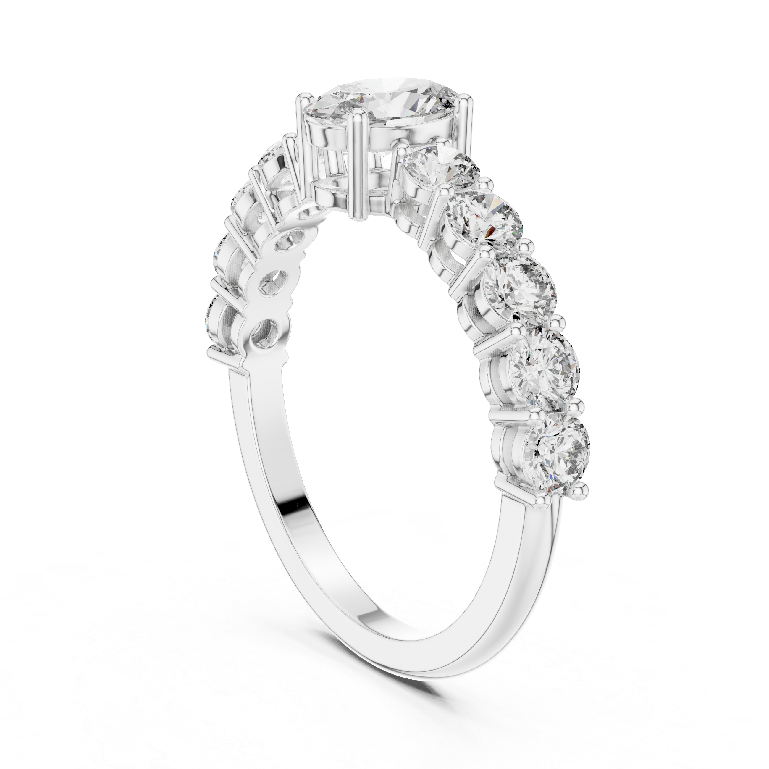 Classic Oval Diamond Shared-Prong Engagement Ring