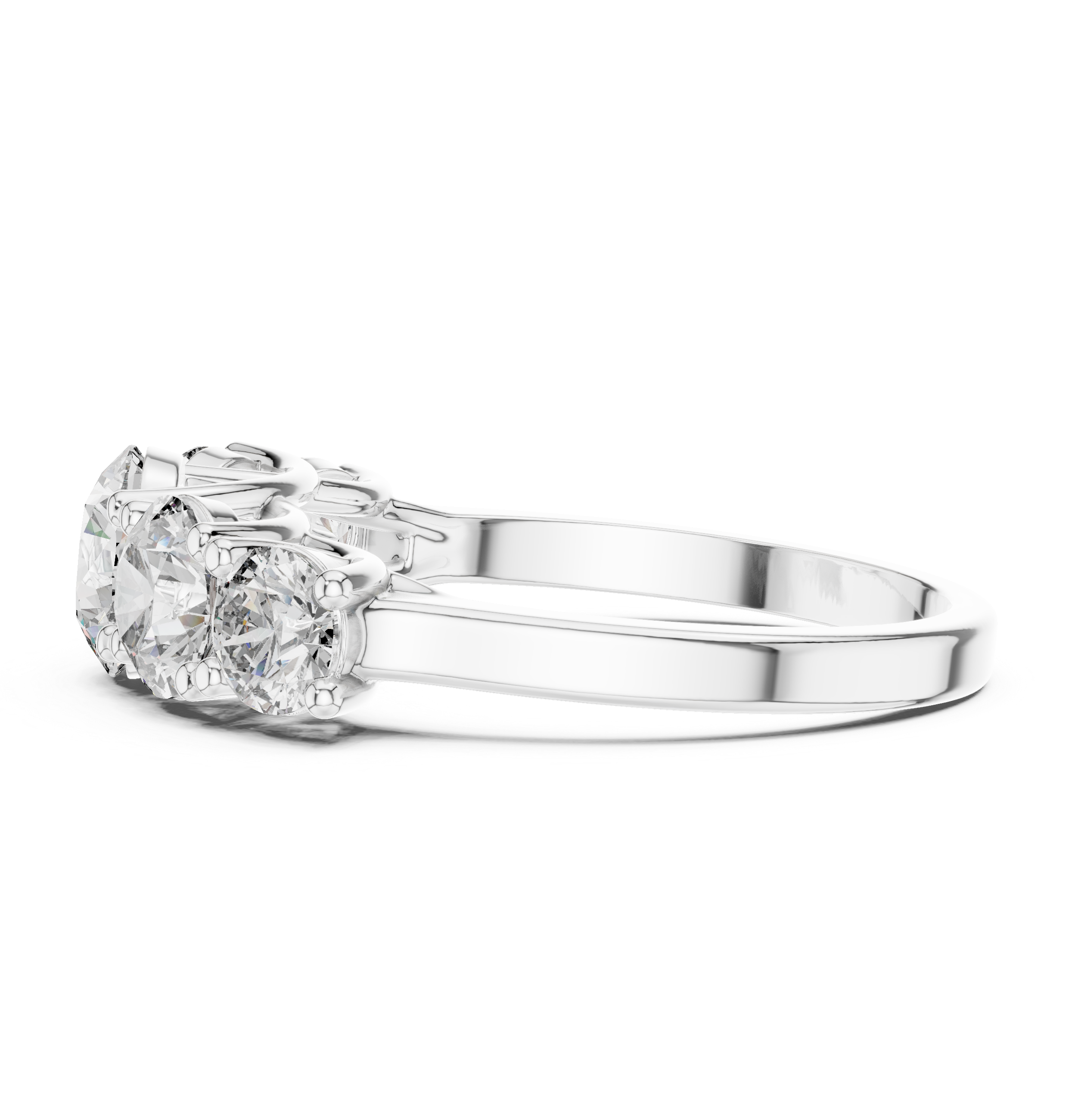 Graduated Round Diamond Five Stone Engagement Band