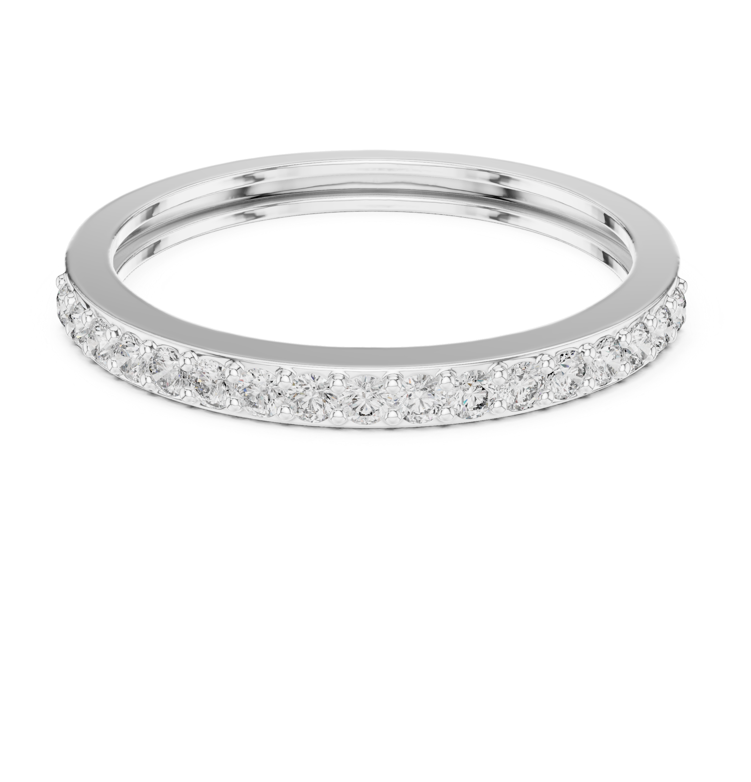 Classic Round Diamond Half-Eternity Band