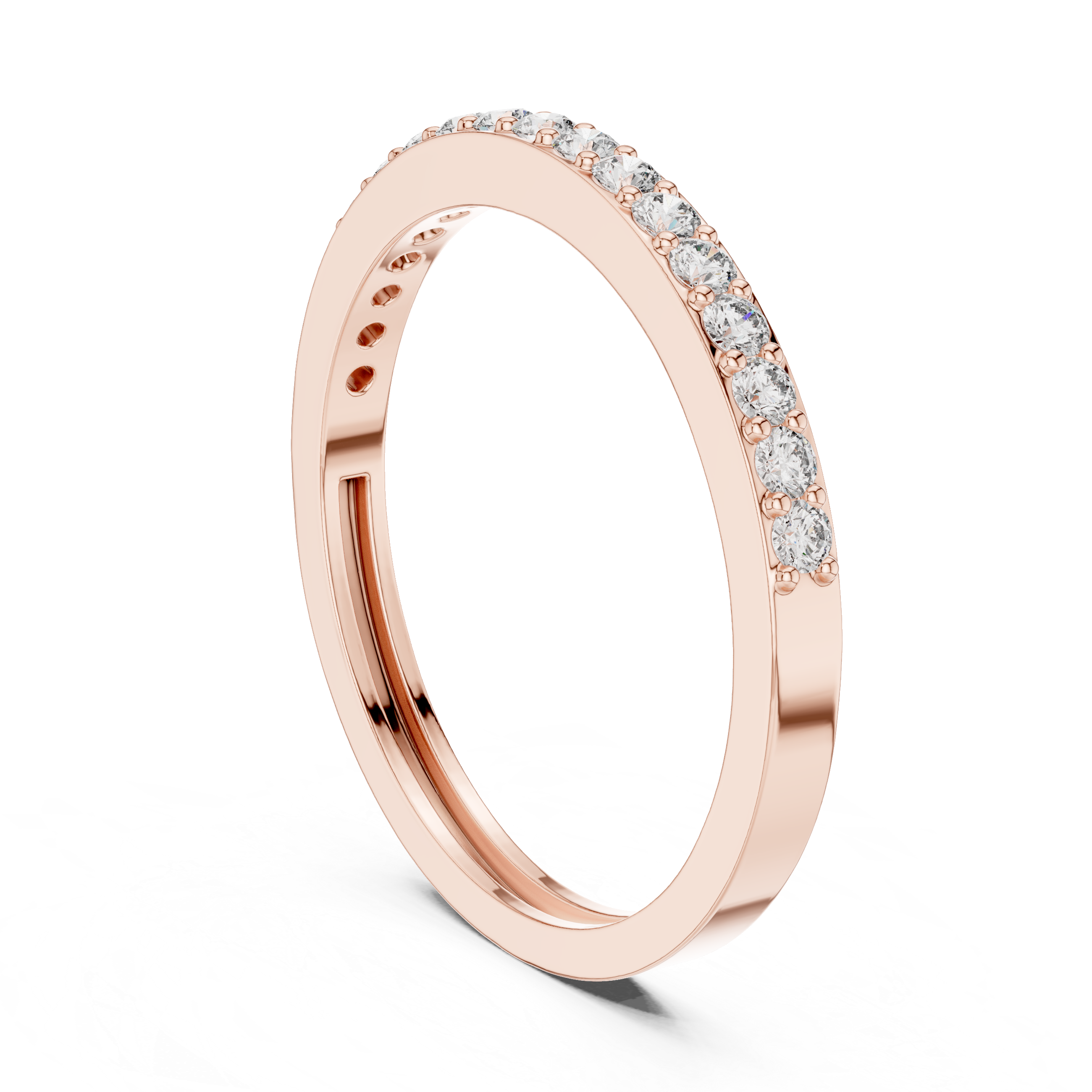 Classic Round Diamond Half-Eternity Band
