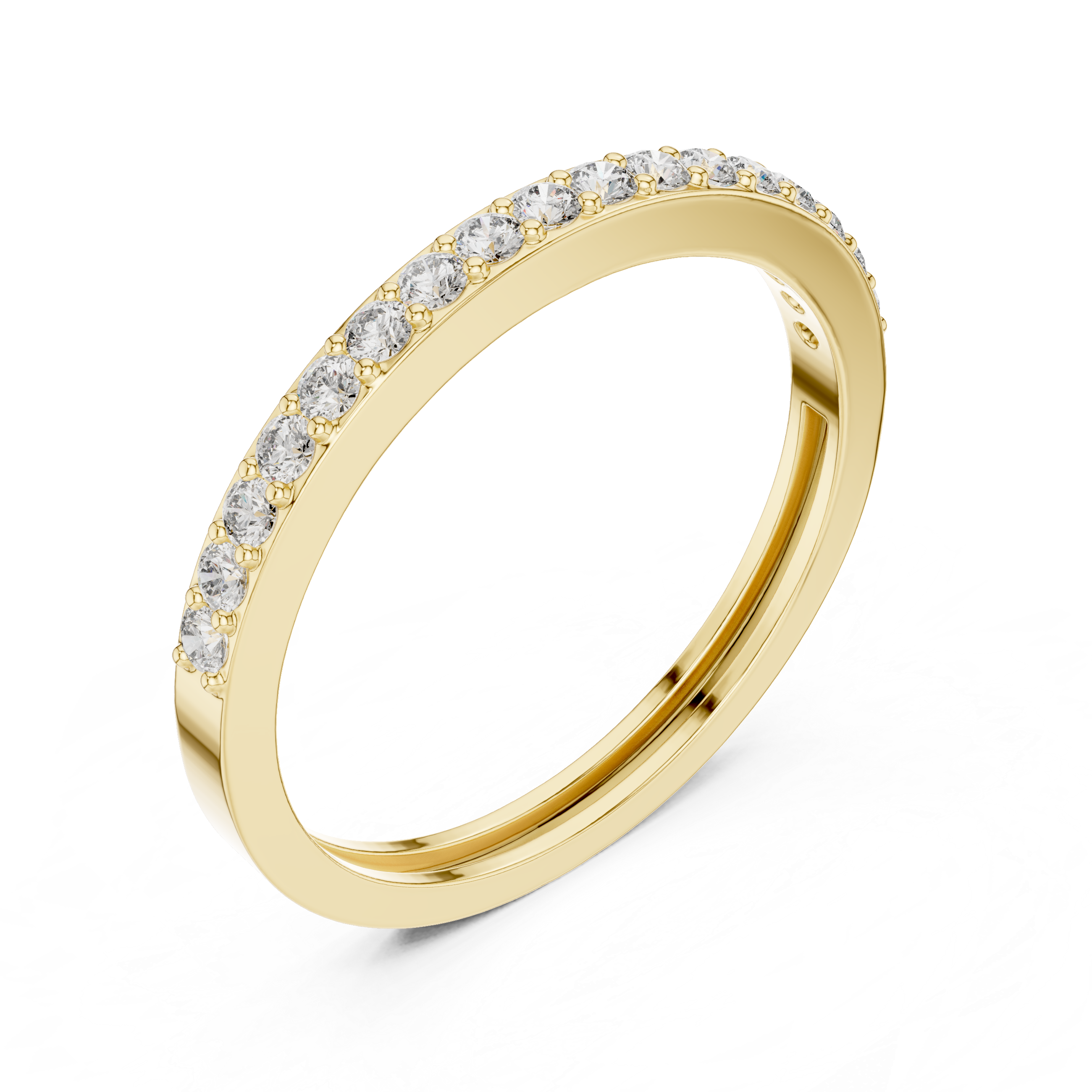 Classic Round Diamond Half-Eternity Band