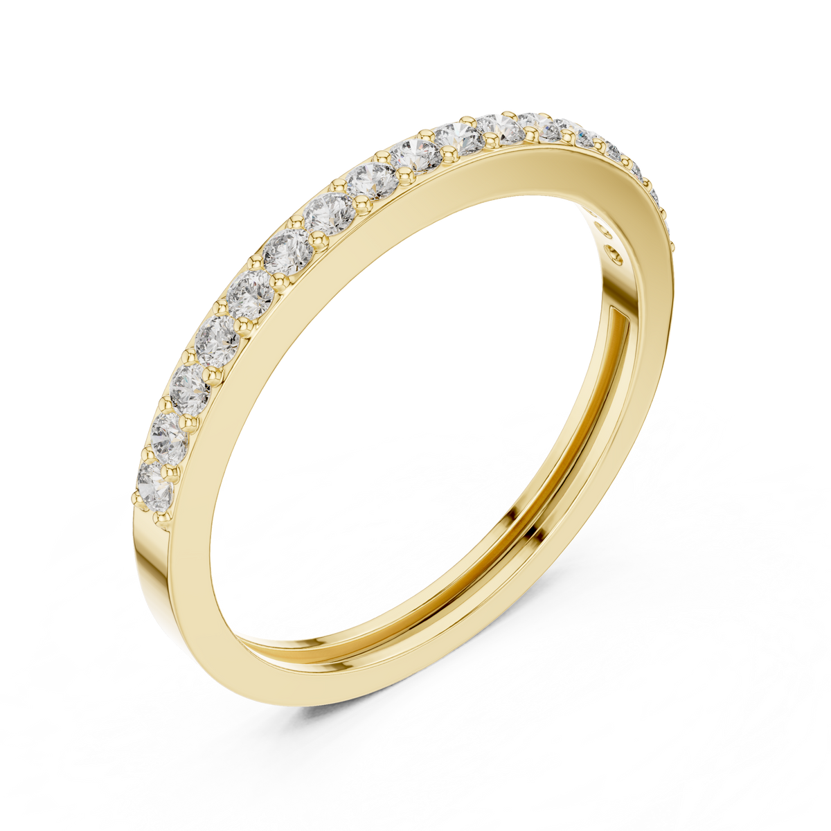 Classic Round Diamond Half-Eternity Band