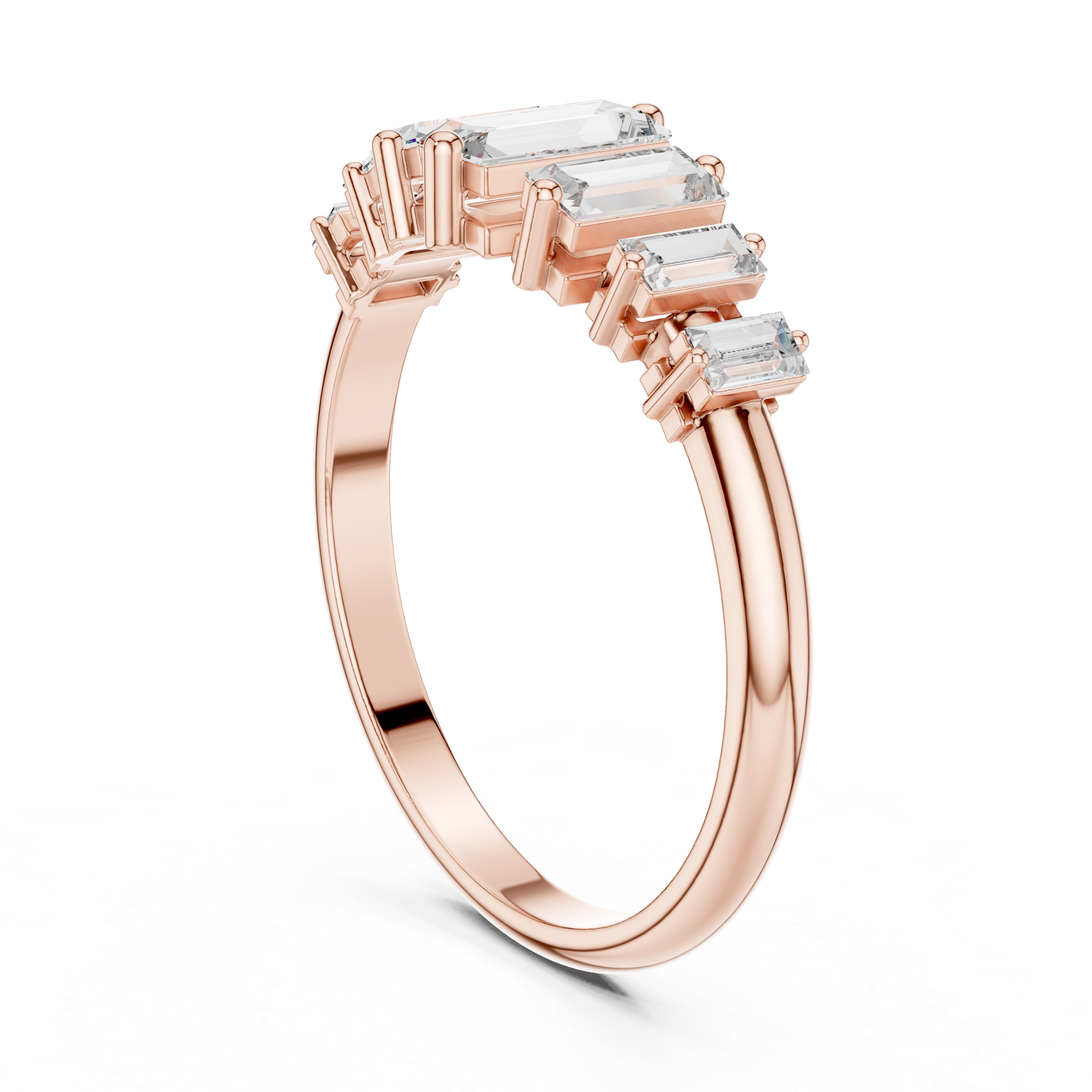 Vertical Baguette Cut Seven Stone Anniversary Band