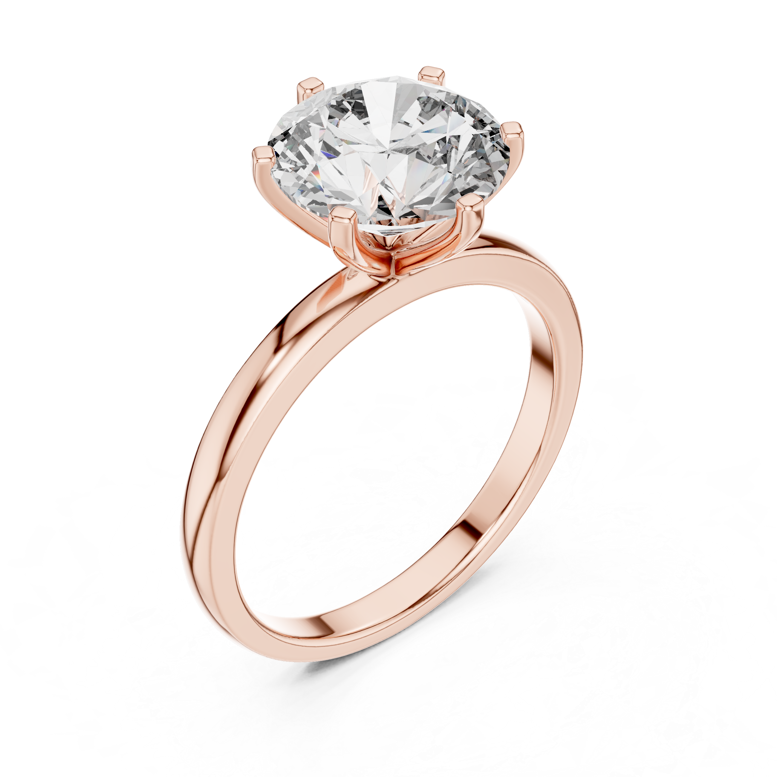 Classic 6-Prong Round Diamond Solitaire Ring