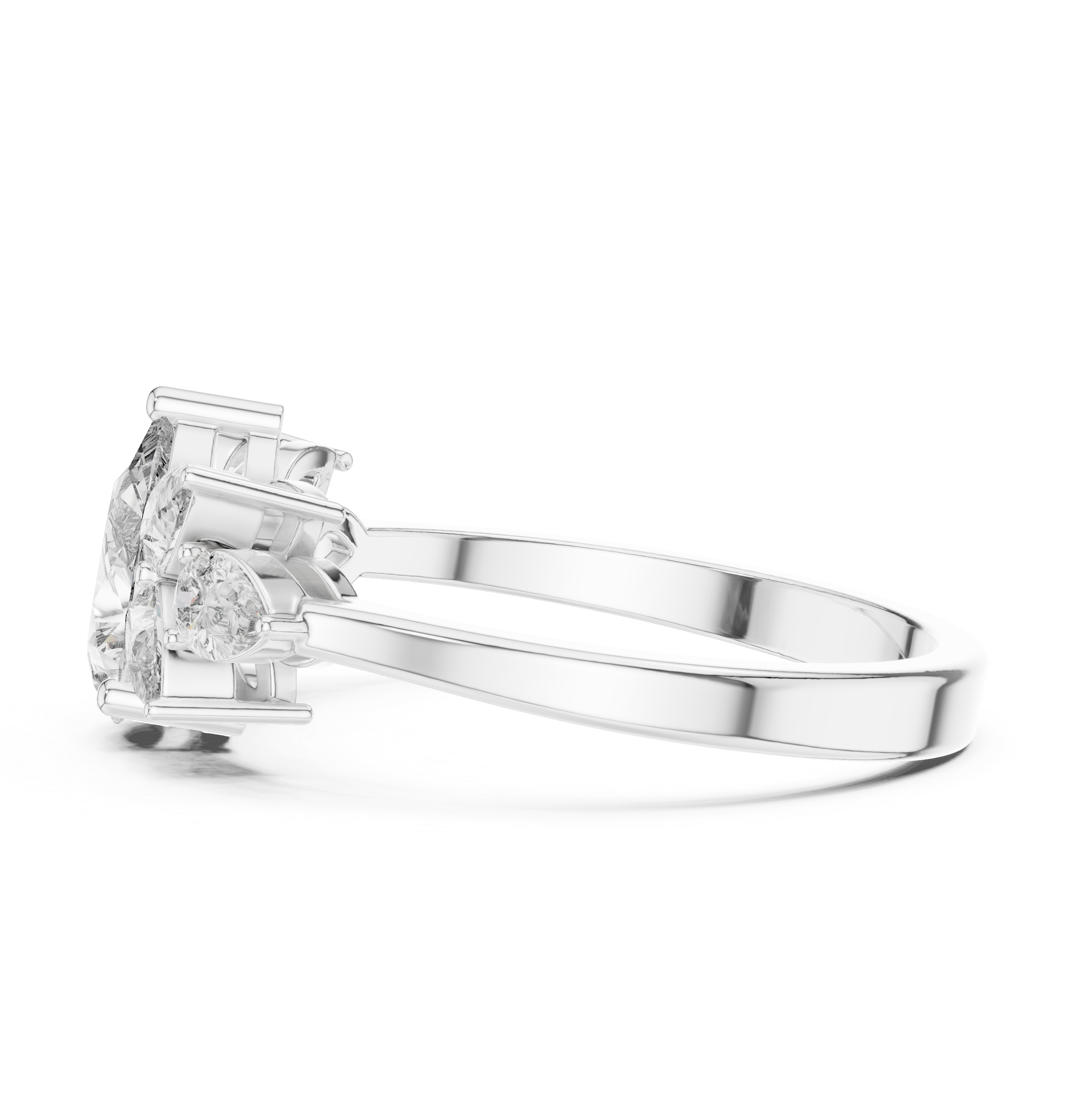 Seven Pear Diamond Blossom Ring