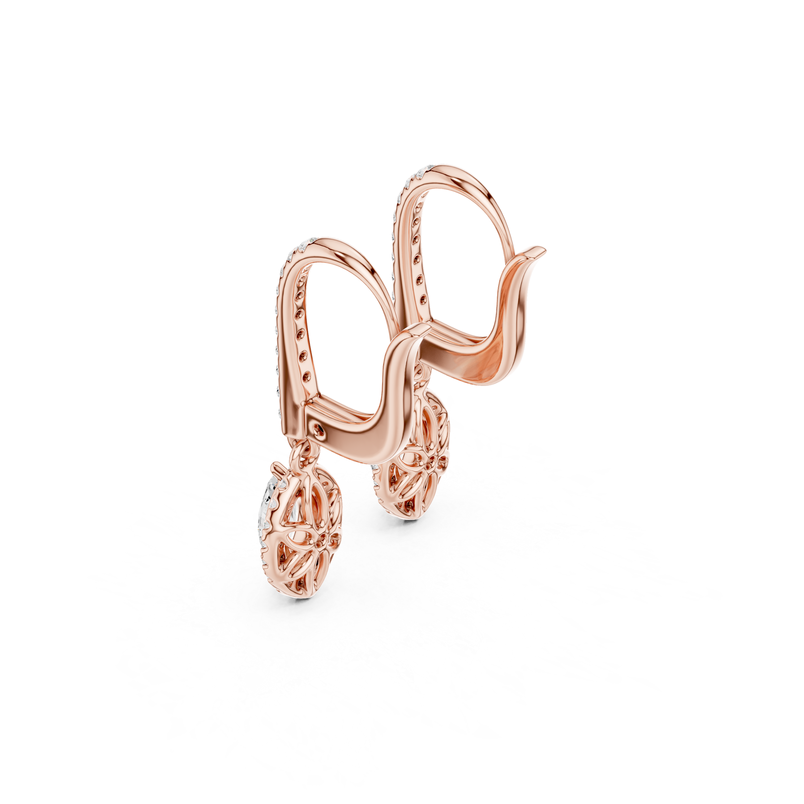 Marquise Cut Lab Diamond Halo Drop Earrings