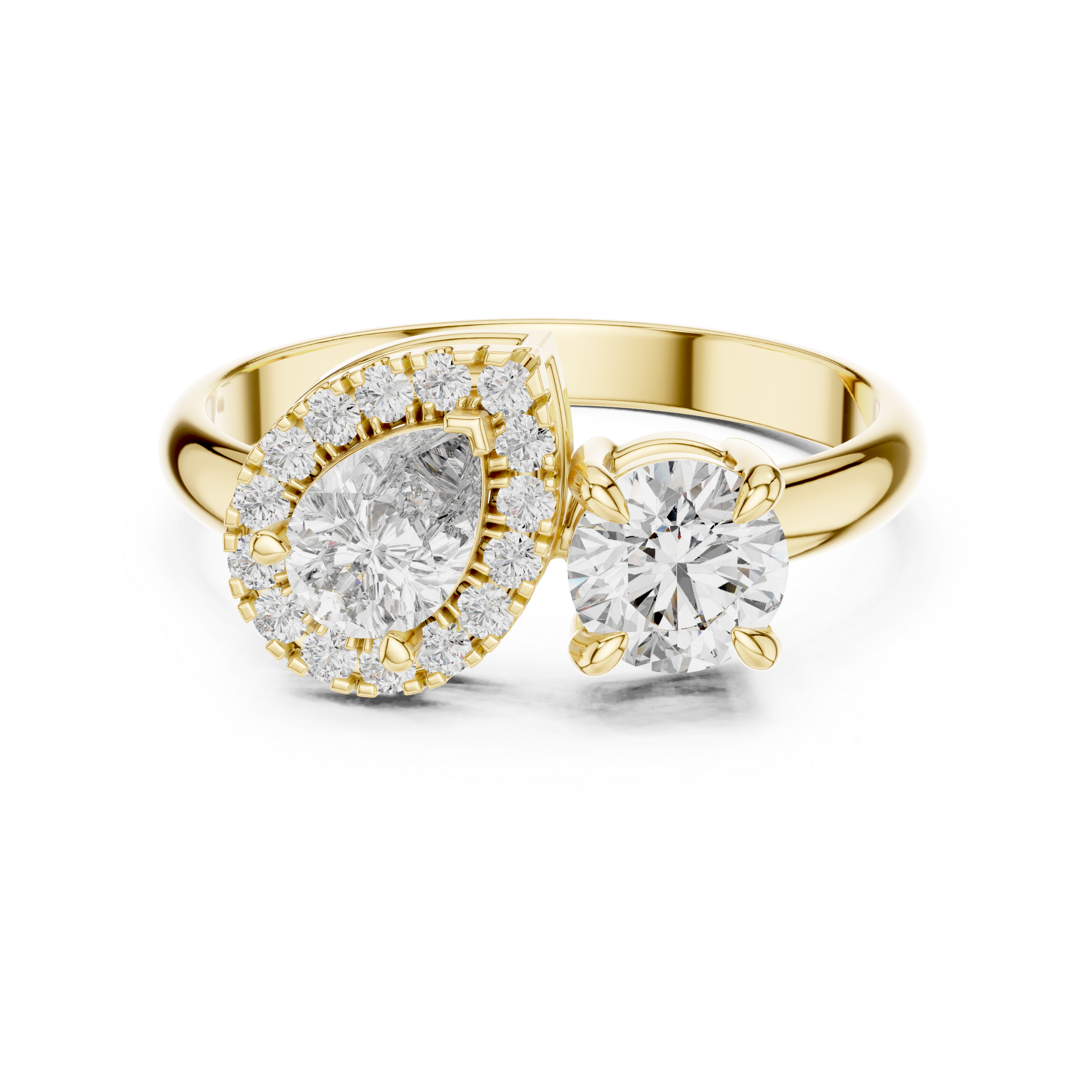 Toi Et Moi Pear & Round Diamond Ring