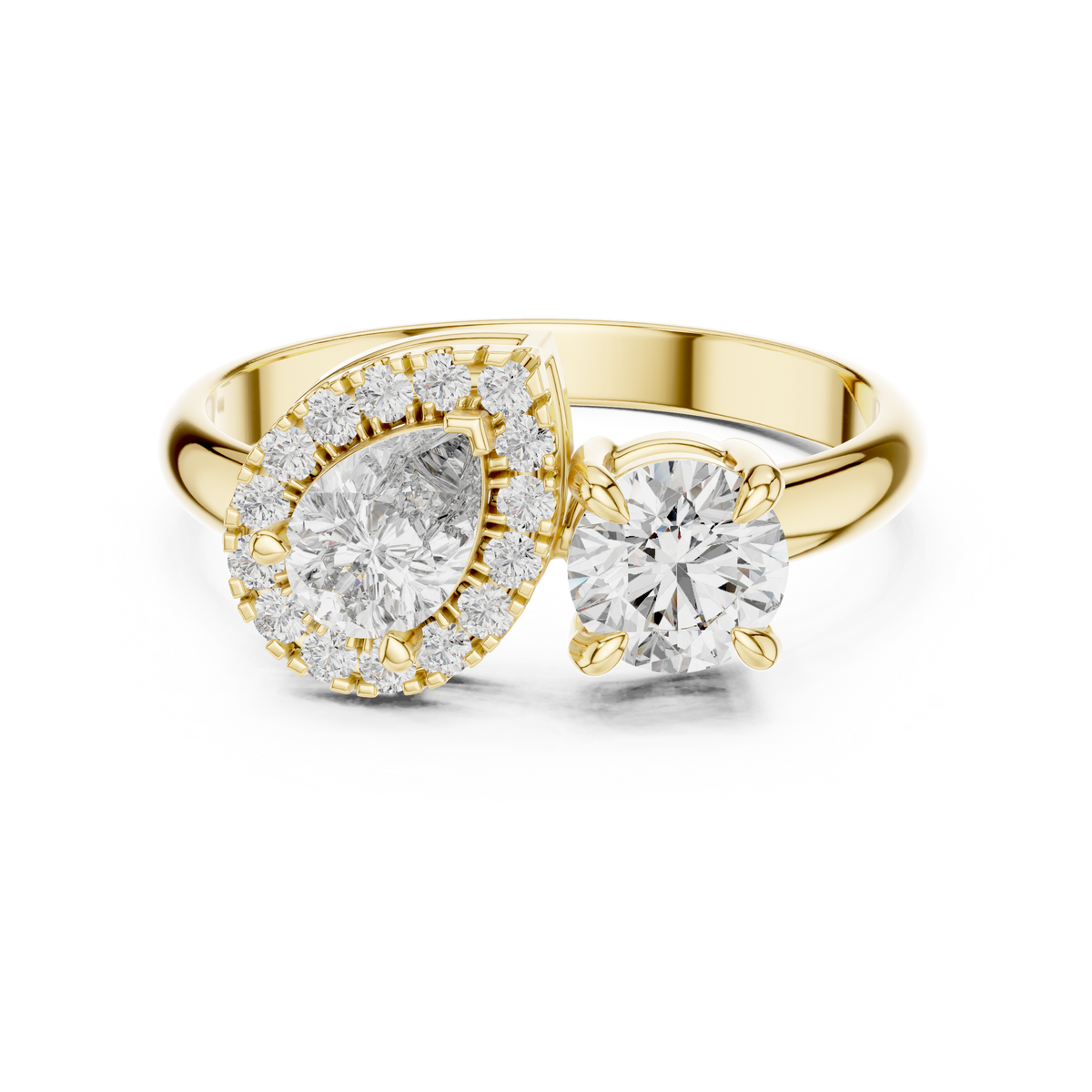 Toi Et Moi Pear & Round Diamond Ring