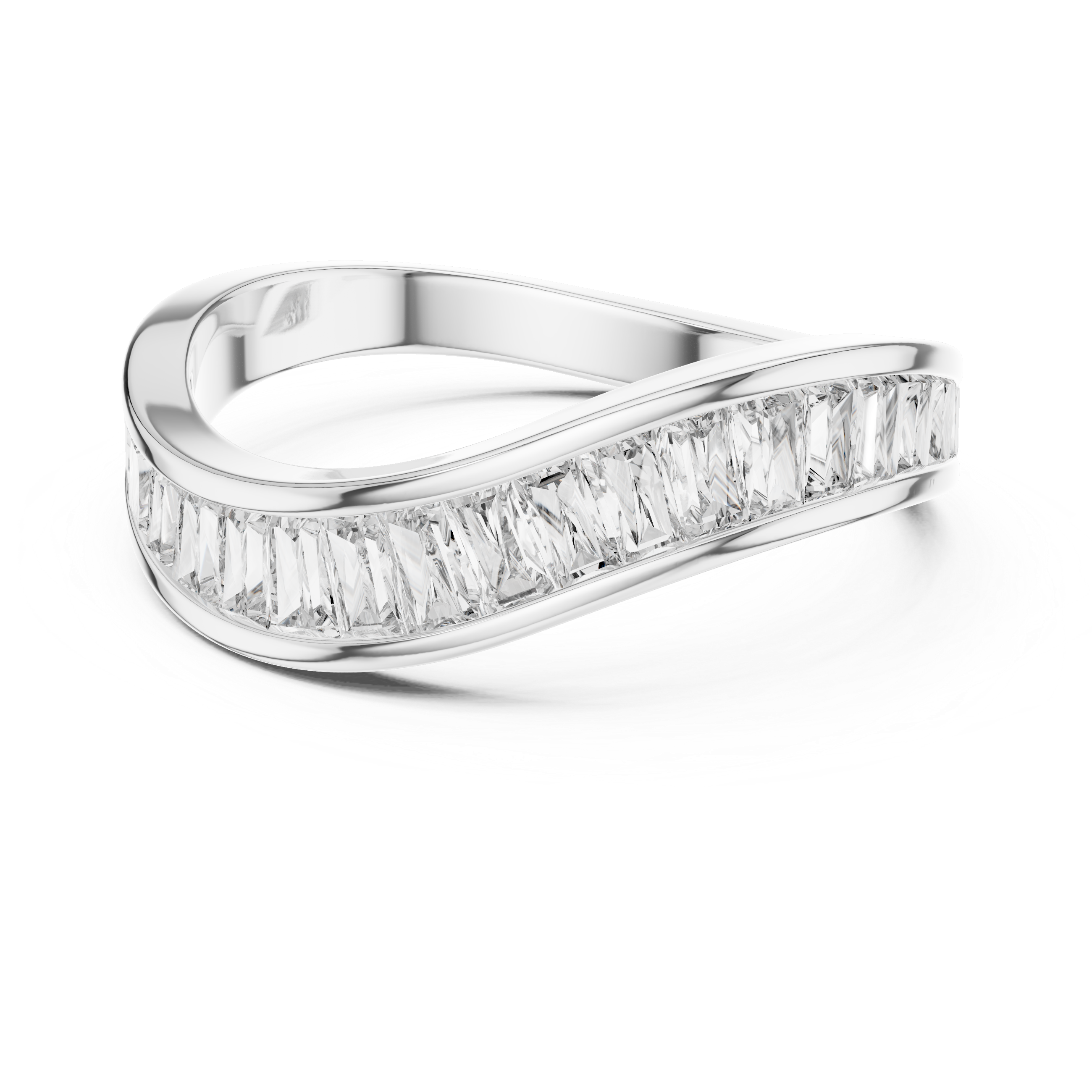 Baguette Diamond Wave Eternity Band