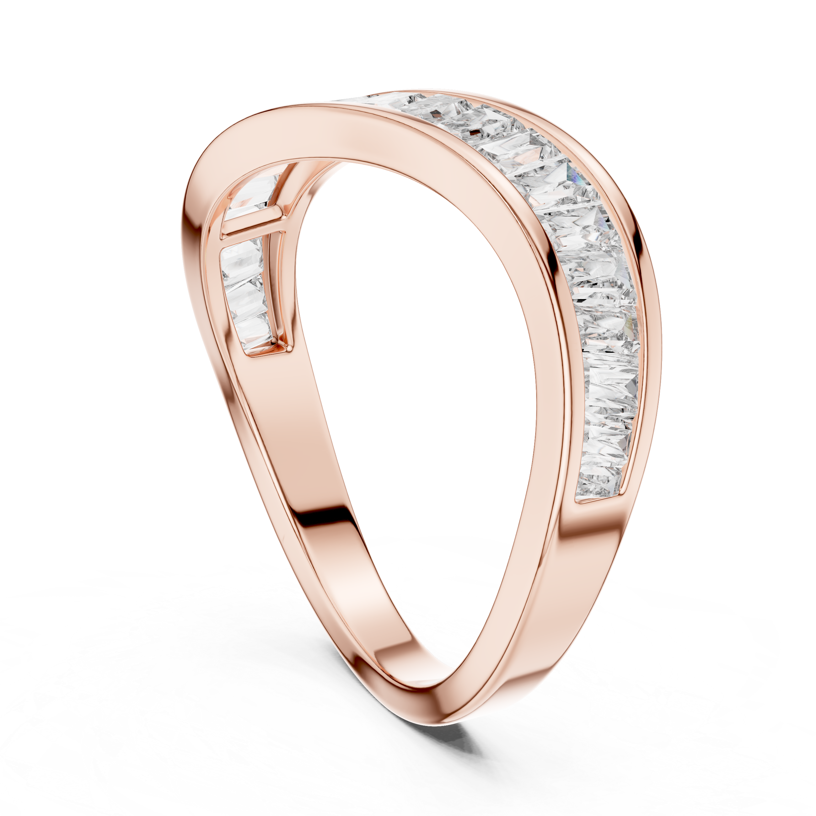 Baguette Diamond Wave Eternity Band