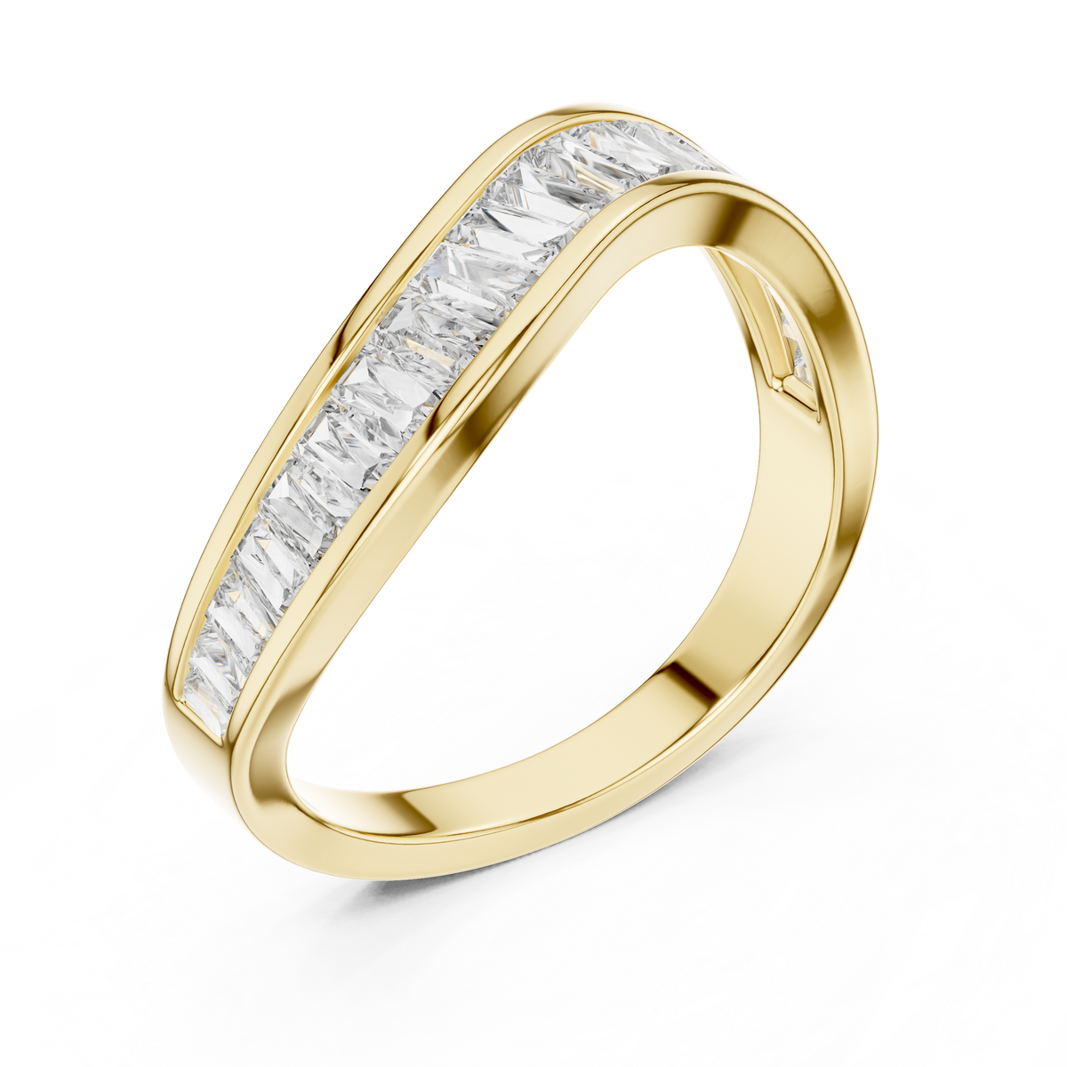 Baguette Diamond Wave Eternity Band