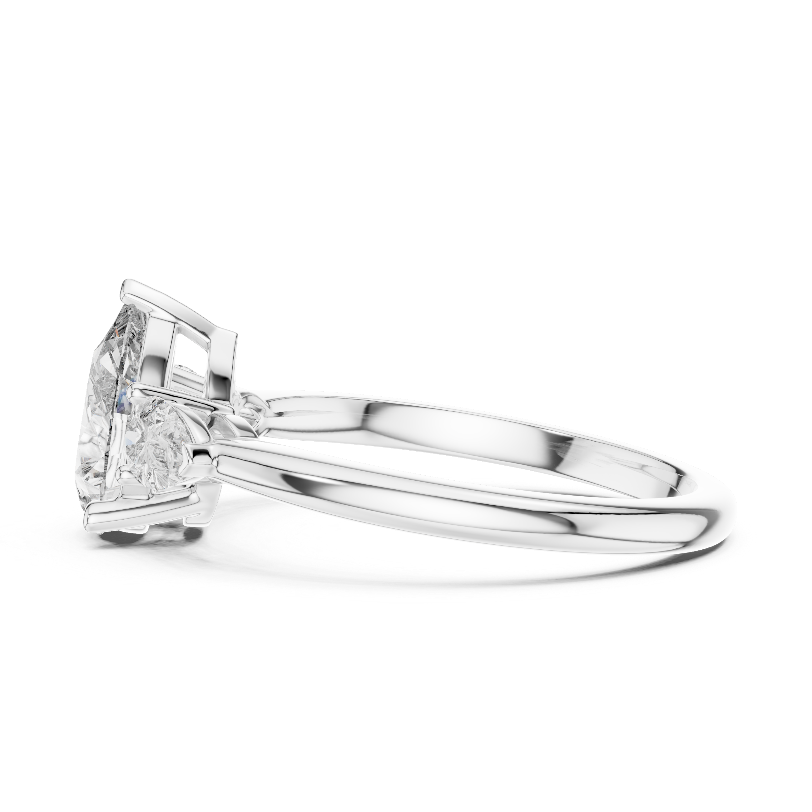 Pear Accent Pear Cut Three Stone Promise Ring
