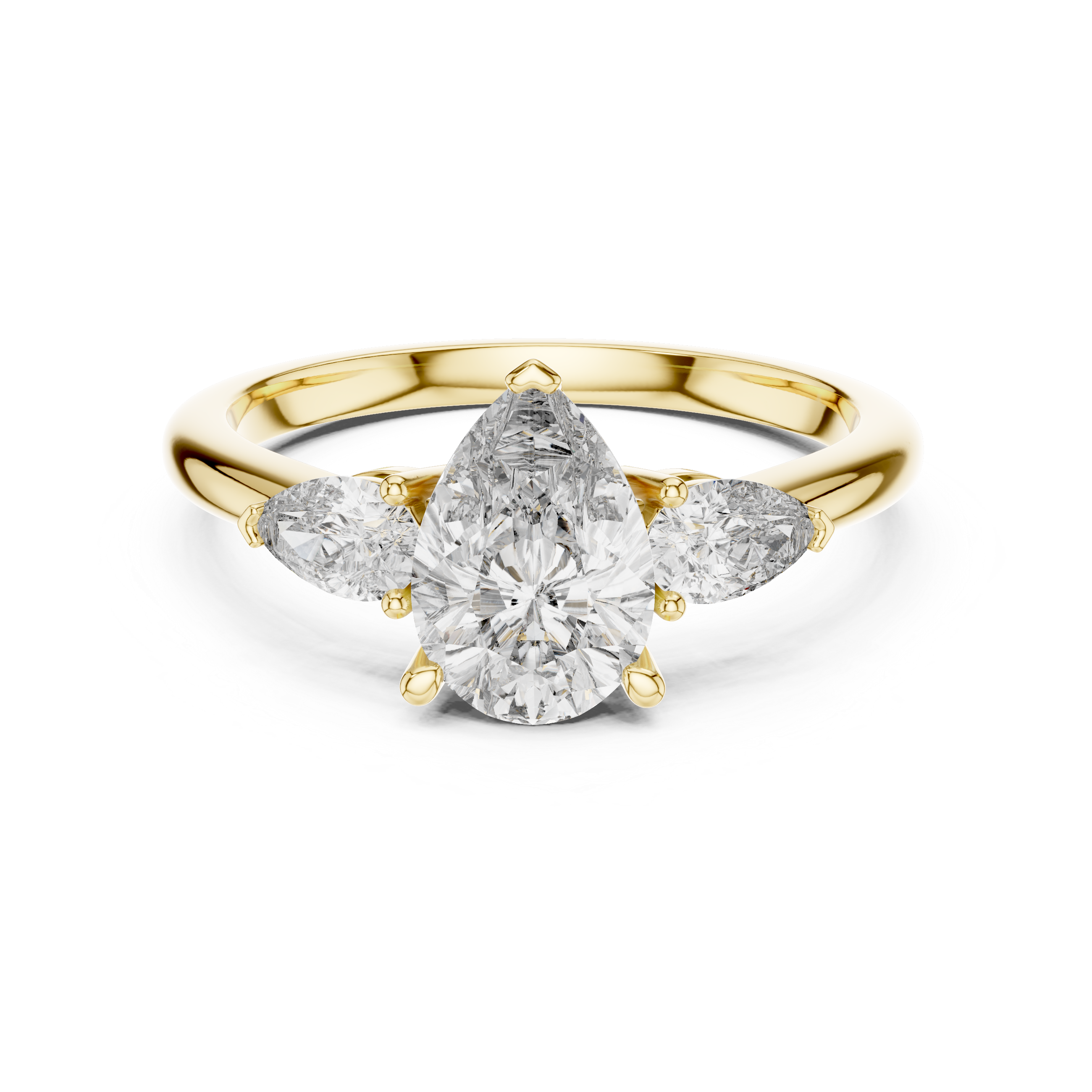 Pear Accent Pear Cut Three Stone Promise Ring